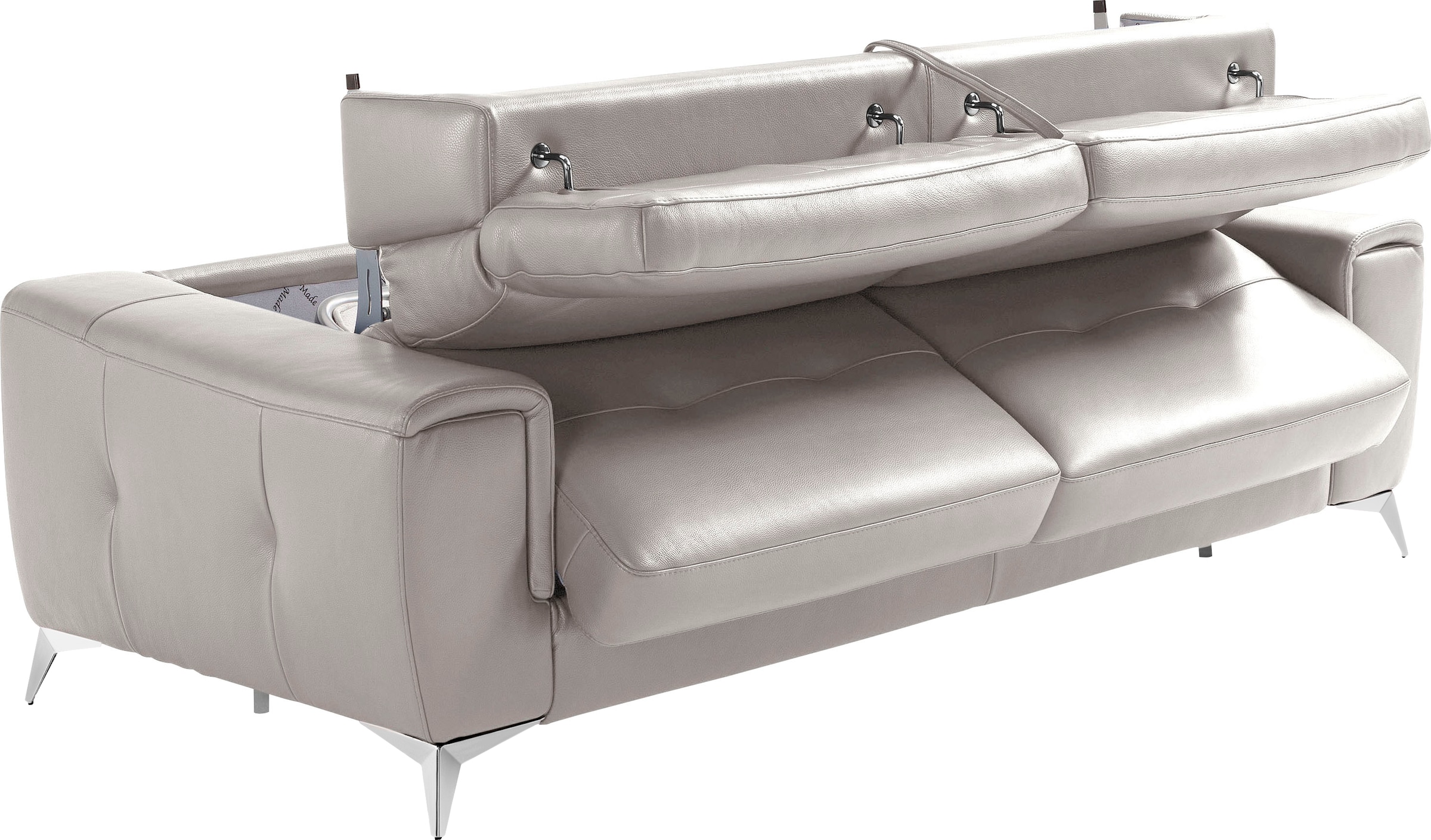 Egoitaliano Schlafsofa »Francine, Designsofa, Loungesofa mit Dauerschlaffunktion, Bettfunktion«, hochwertiger Metallbettrahmen & Matratze, Kopfteil manuell verstellbar