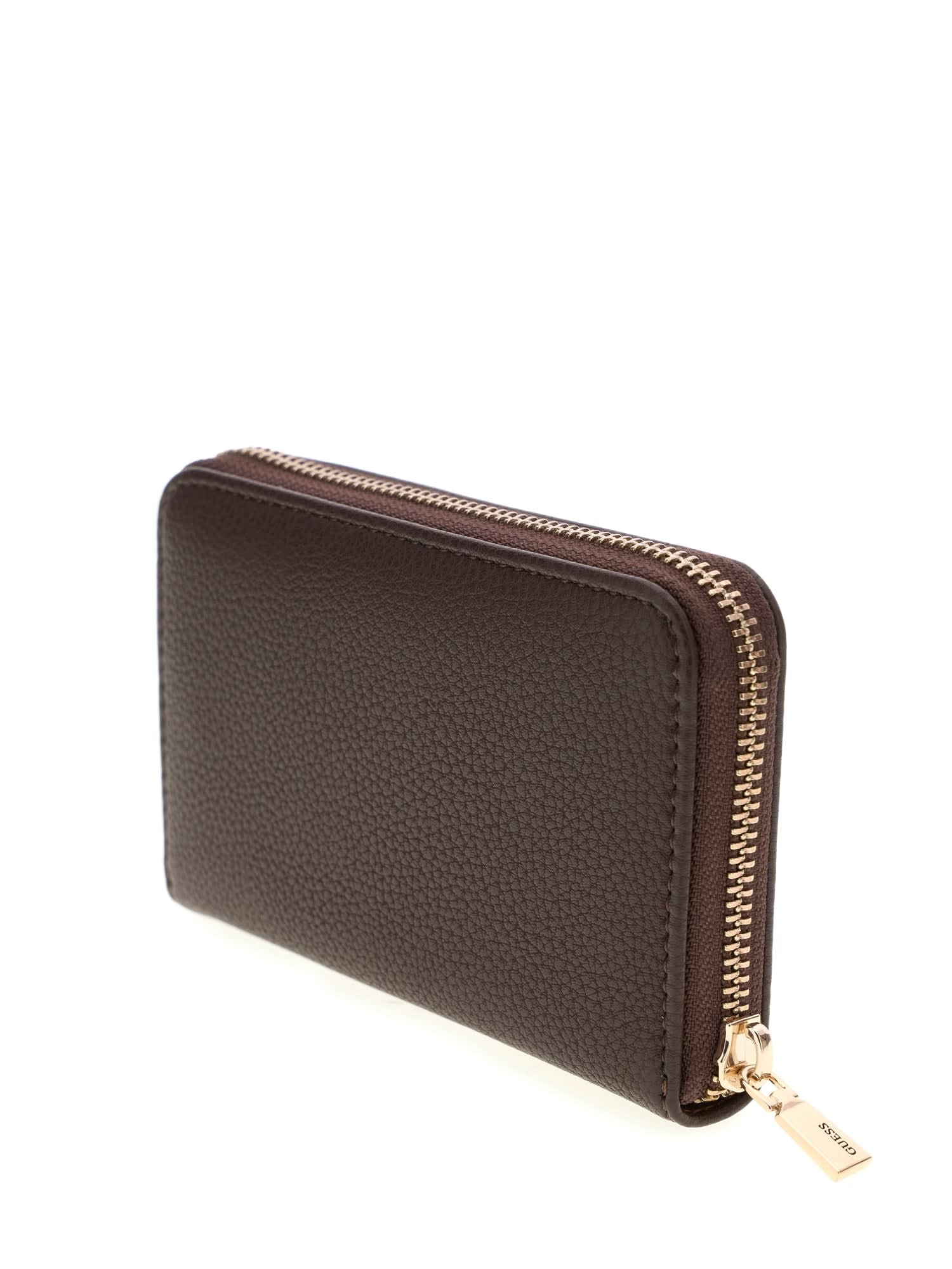 Guess Geldbörse »MELODY SLG MEDIUM ZIP AROUND« Damen Geldbeutel, Portemonnaie mit GUESS-Label