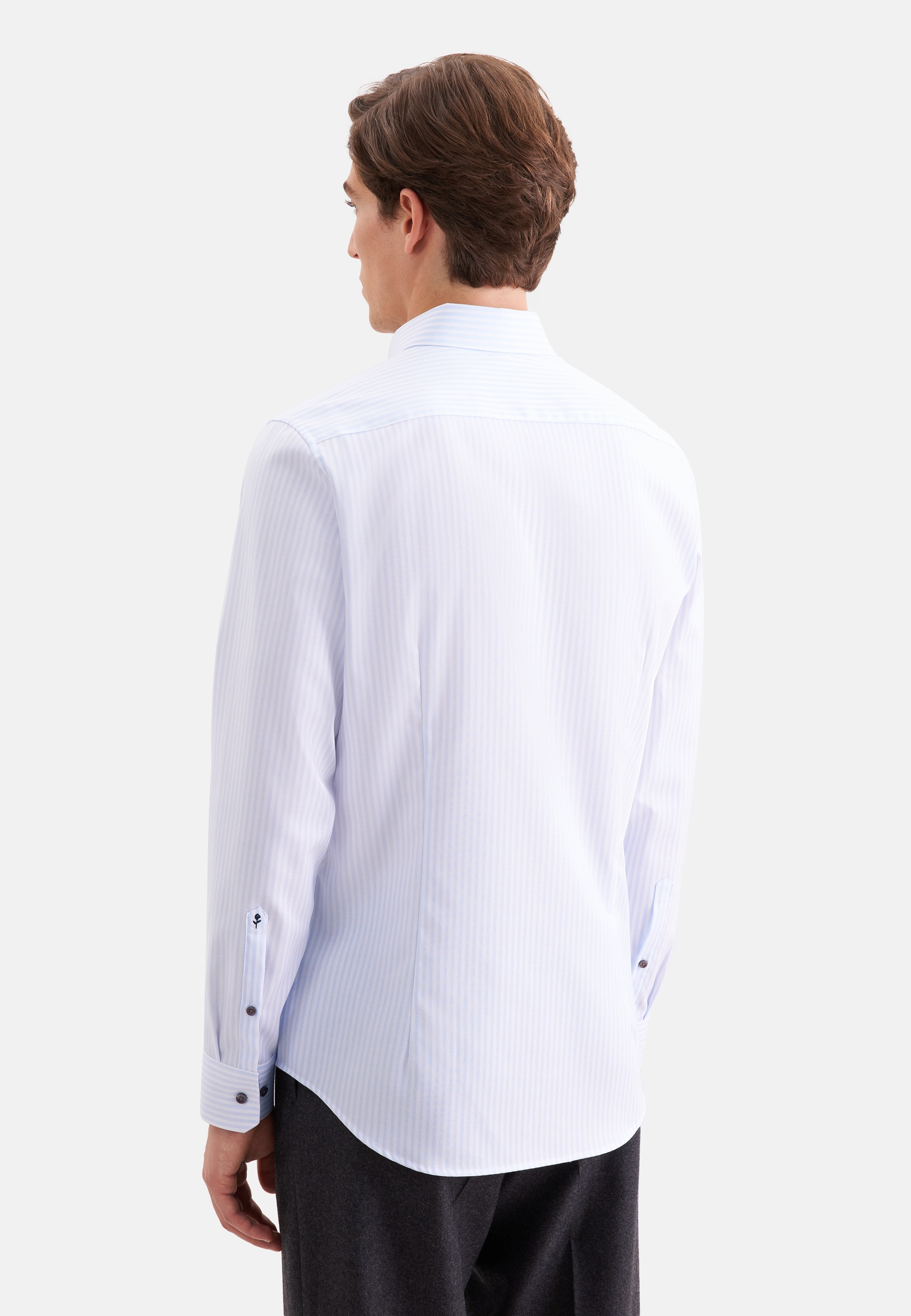 seidensticker Businesshemd »Schwarze Rose« Slim 1/1 Button-Down-Kragen Gestreift