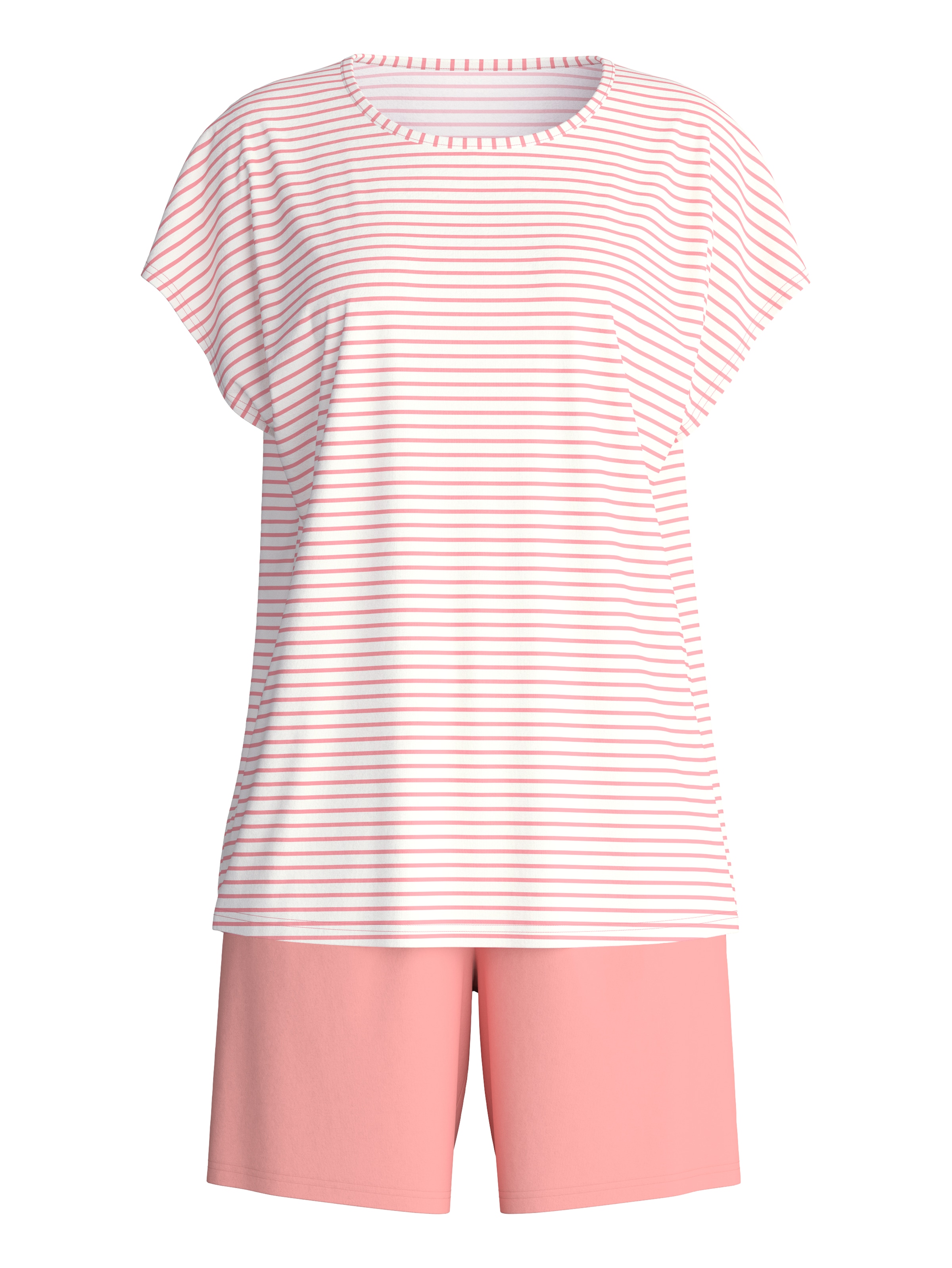 CALIDA Shorty »Lovely Nights« 2 Rundhalsausschnitt, Baumwolle, kurzärmelig