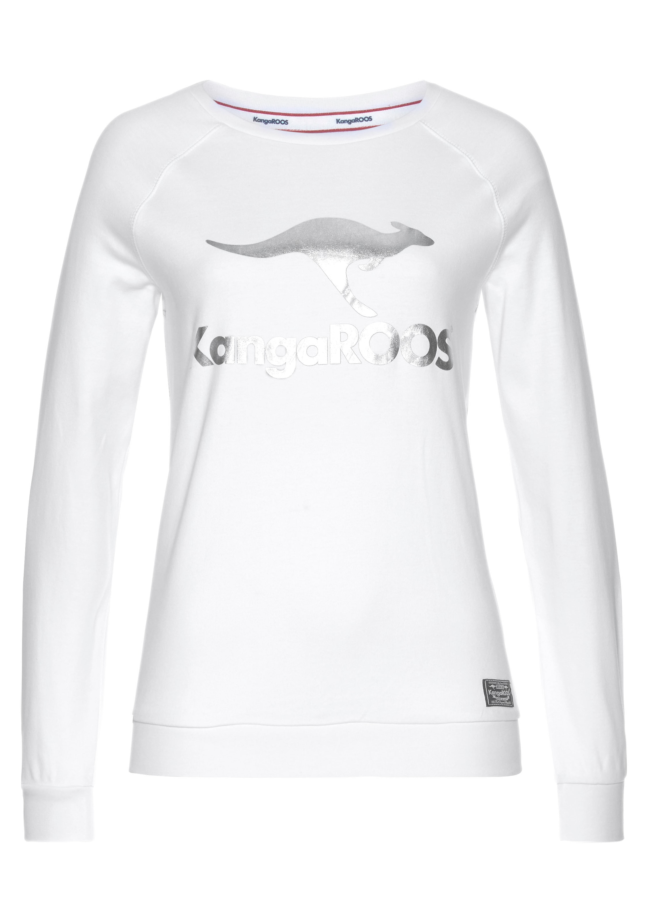 KangaROOS Sweatshirt, Langarm, figurumspielender Schnitt, mit Print, Rundhalsausschnitt