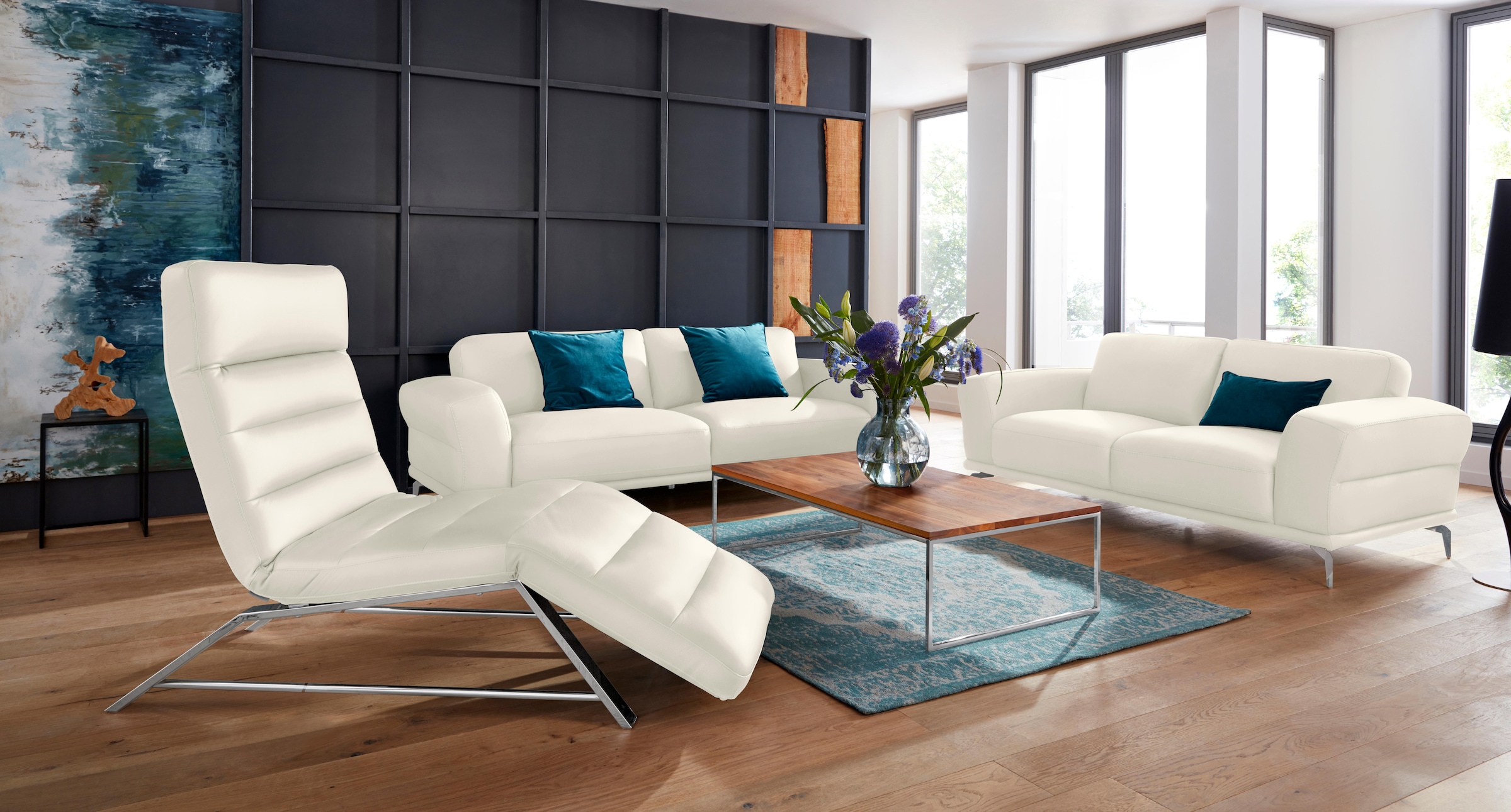 W.SCHILLIG 2,5-Sitzer »montanaa«, mit Metallfüßen in Chrom glänzend, Breite 232 cm