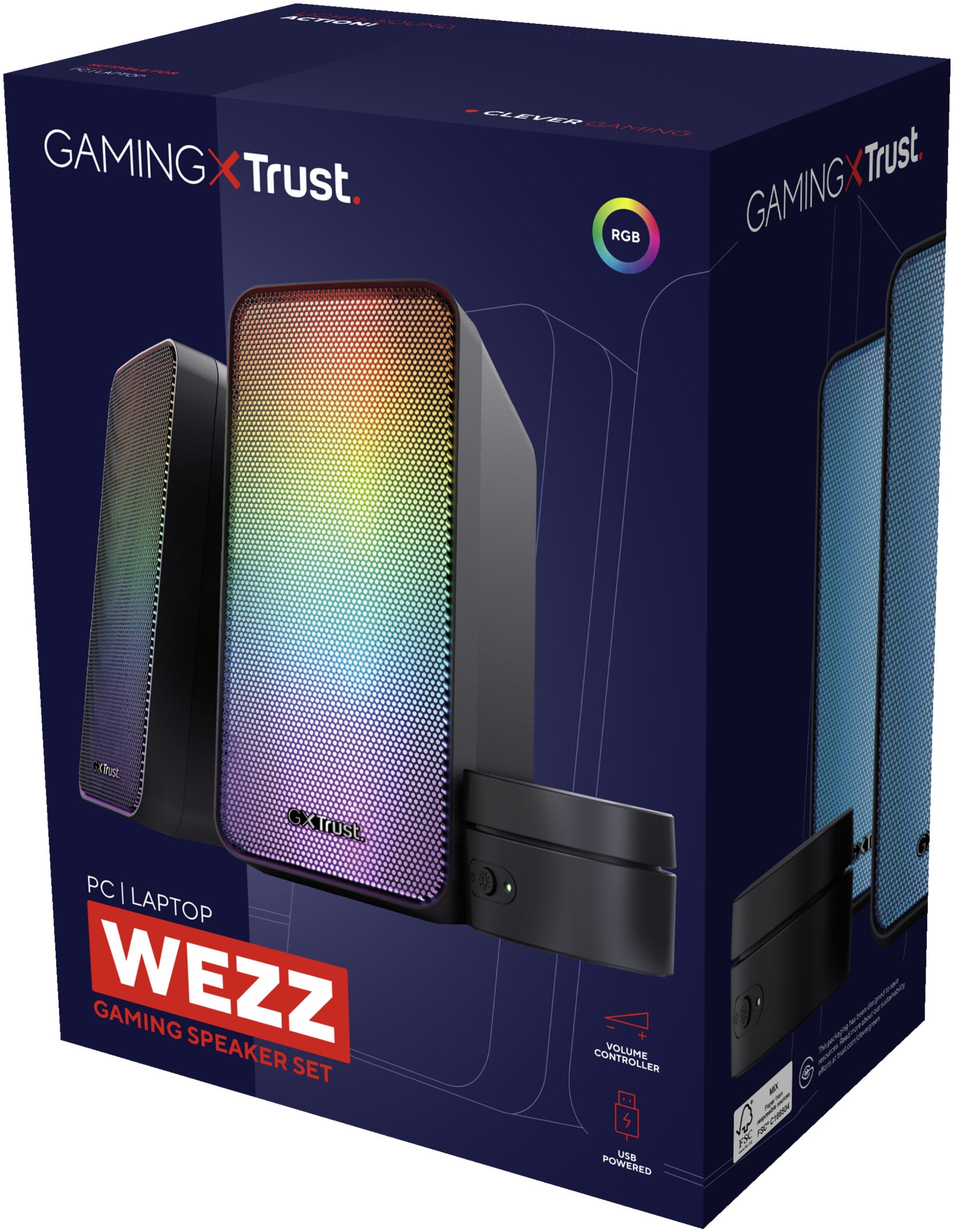 Trust Lautsprecher »GXT 611 Wezz« Stereo ( Beleuchtungseffekte | Lautstärkeregelung 6 W)