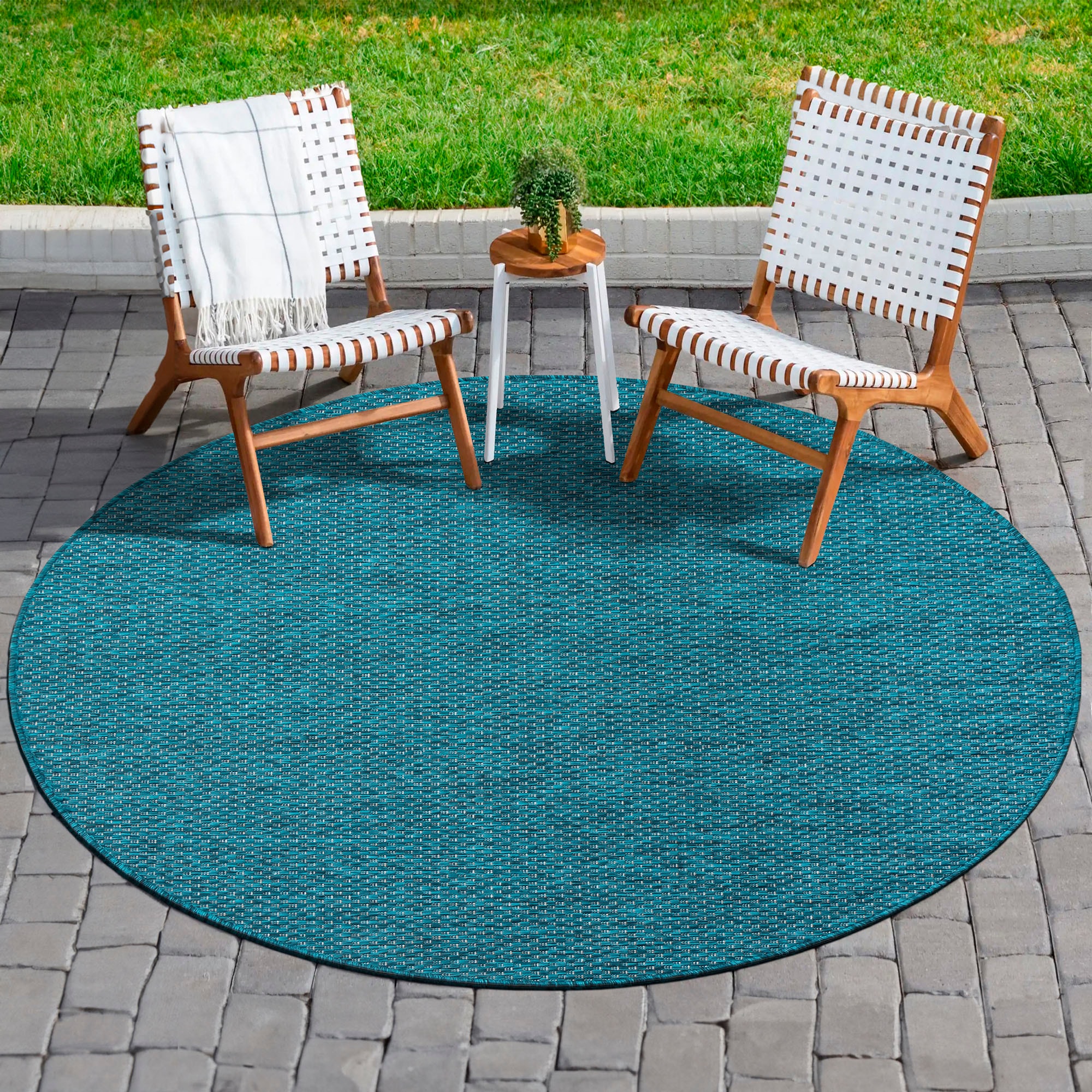 Teppich »Melissa 8000«, rund, 10 mm Höhe, Kurzflor, In -und Outdoor geeignet, Wohnzimmer