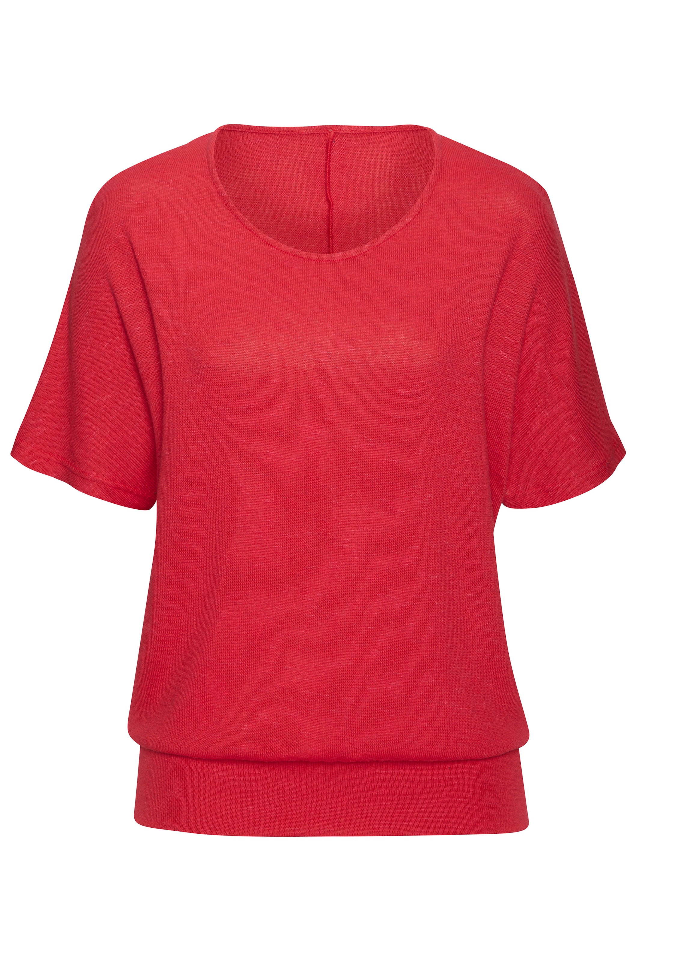 Vivance Kurzarmshirt »mit breitem Bund«, aus weichem Viskose-Feinstrick