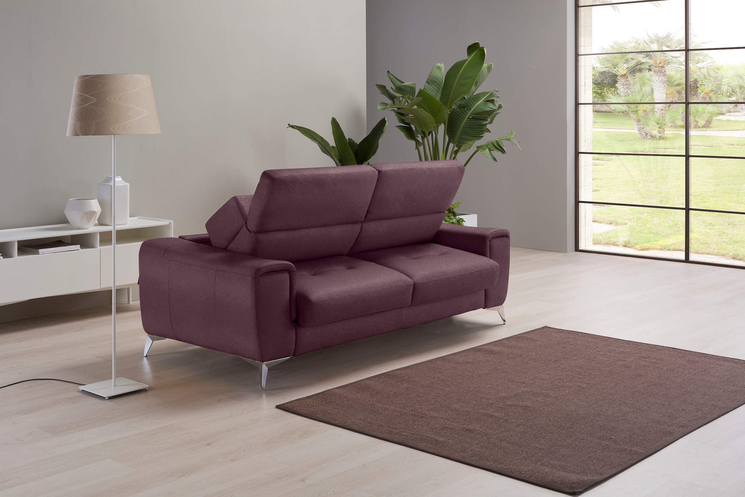 Egoitaliano Schlafsofa »Francine, Designsofa, Loungesofa mit Dauerschlaffunktion, Bettfunktion«, hochwertiger Metallbettrahmen & Matratze, Kopfteil manuell verstellbar
