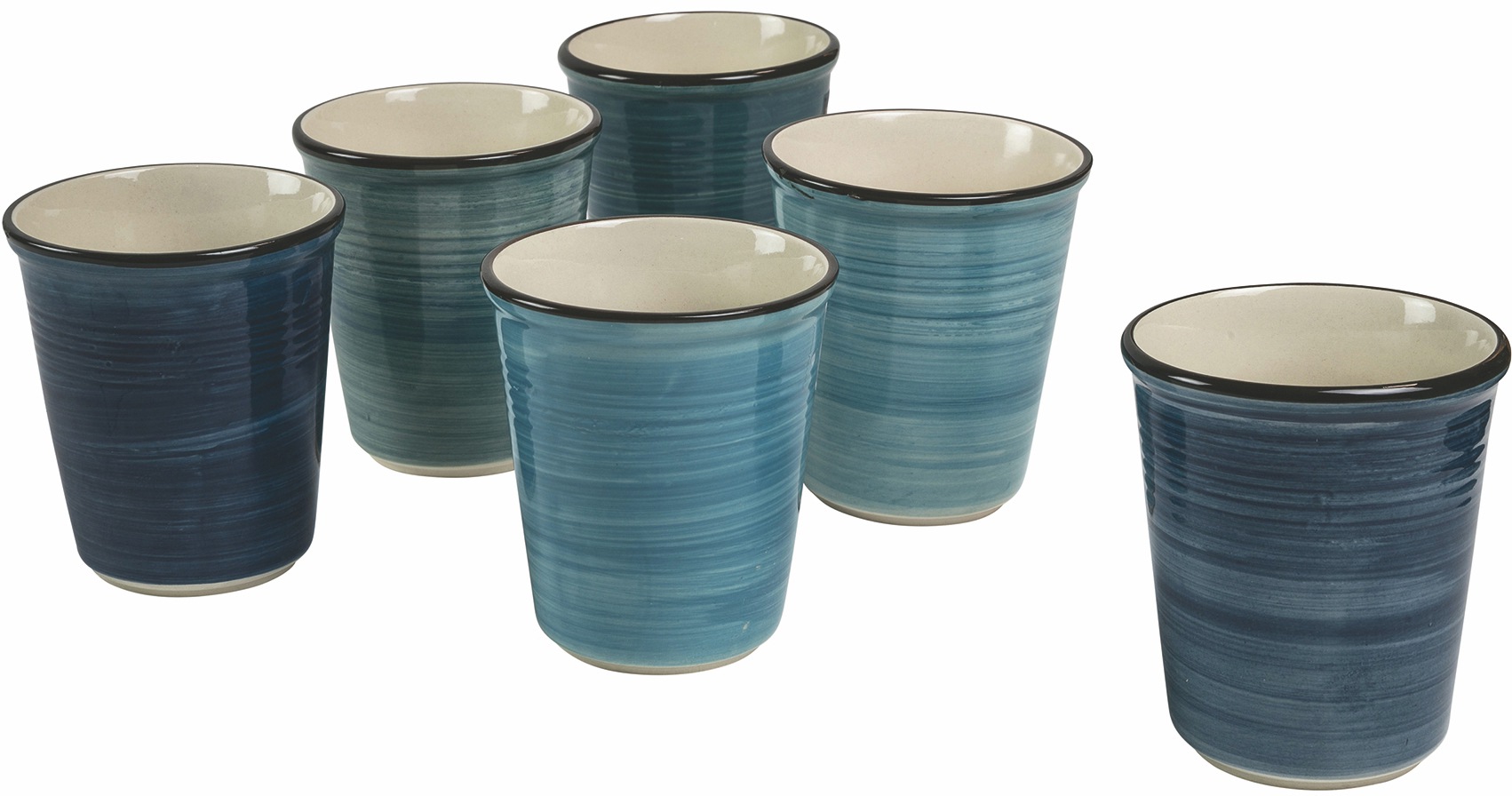 Villa d'Este Becher »Baita Acqua - Blauschattierungen«, (Set, 6 tlg.), Becher-Set 350 ml, 6-teilig