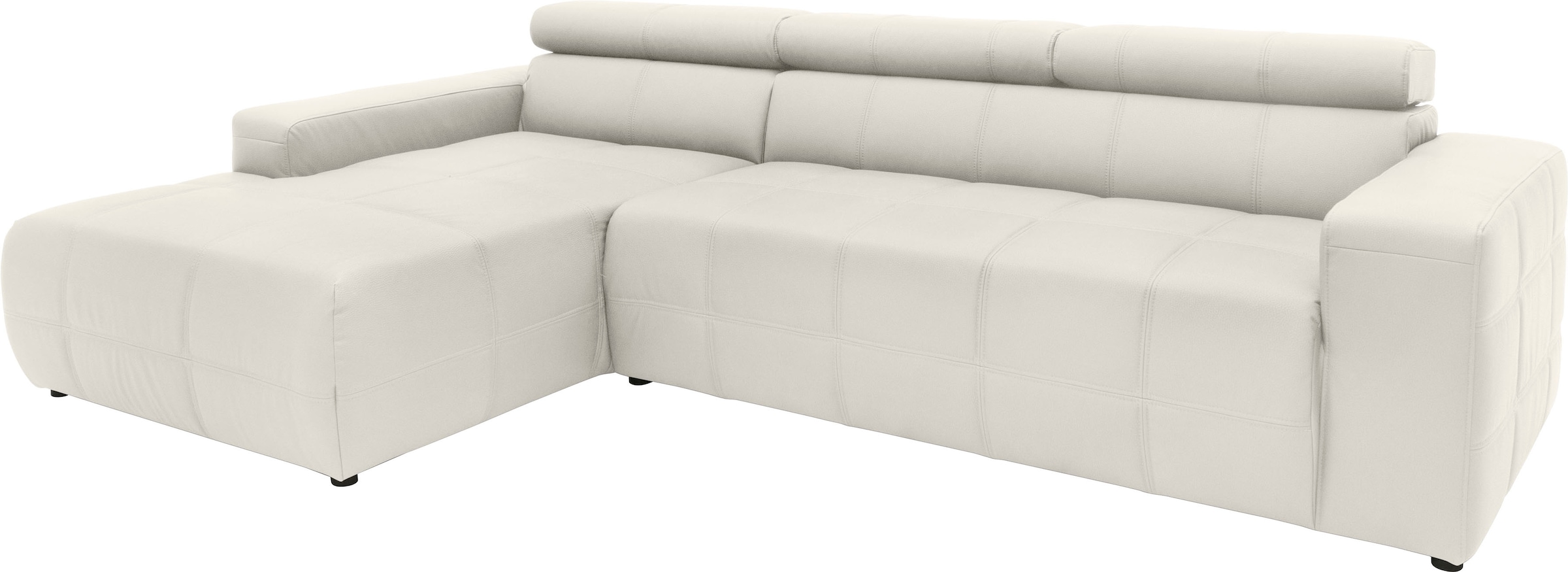 DOMO collection Ecksofa »Brandon große Ausführung B/T/H: 289/177/80 cm, auch in Leder und Cord«, mit Kopfteilverstellung, wahlweise Sitztiefenverstellung, L-Form