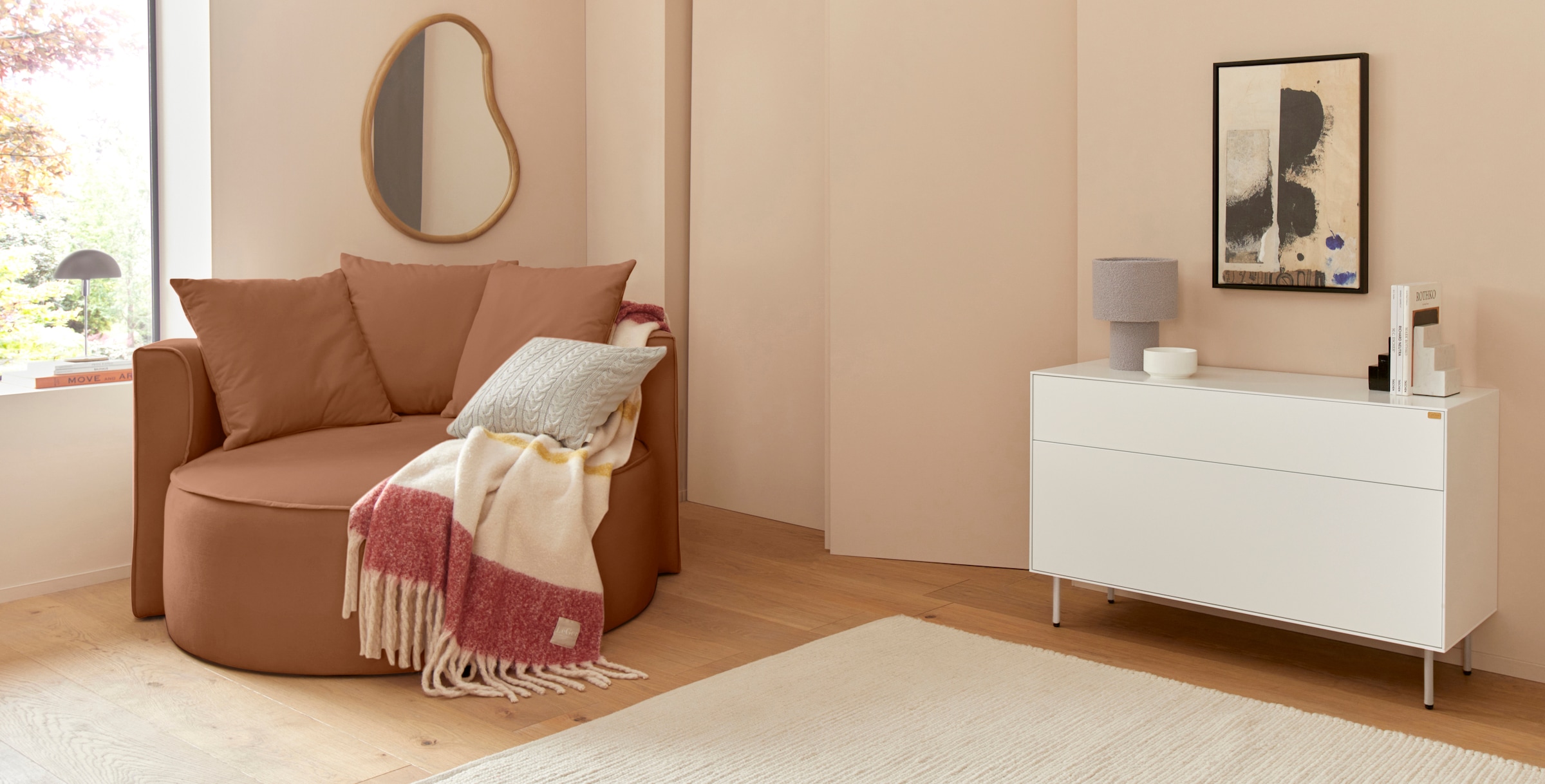 LeGer Home by Lena Gercke XXL-Sessel »ISALIE, Sessel in modernen Farben, Lesesessel, Loveseat, Big-Sessel«, trendige Stoffe, mit 3 Zierkissen, große Sitzfläche, Hocker optional