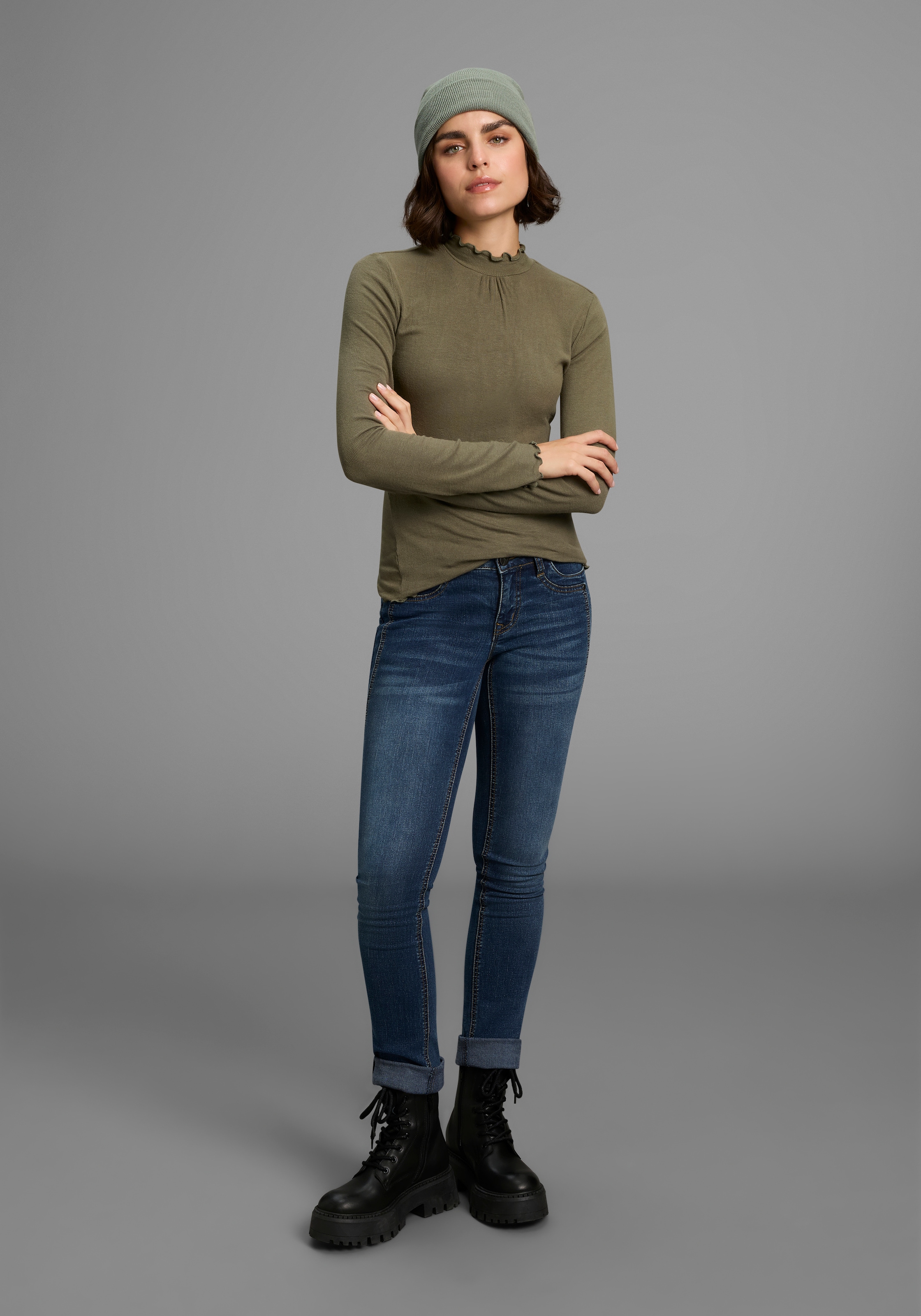 Laura Scott Longsleeve, (Packung, 2 tlg.), gerippt mit Rüschen - NEUE KOLLEKTION
