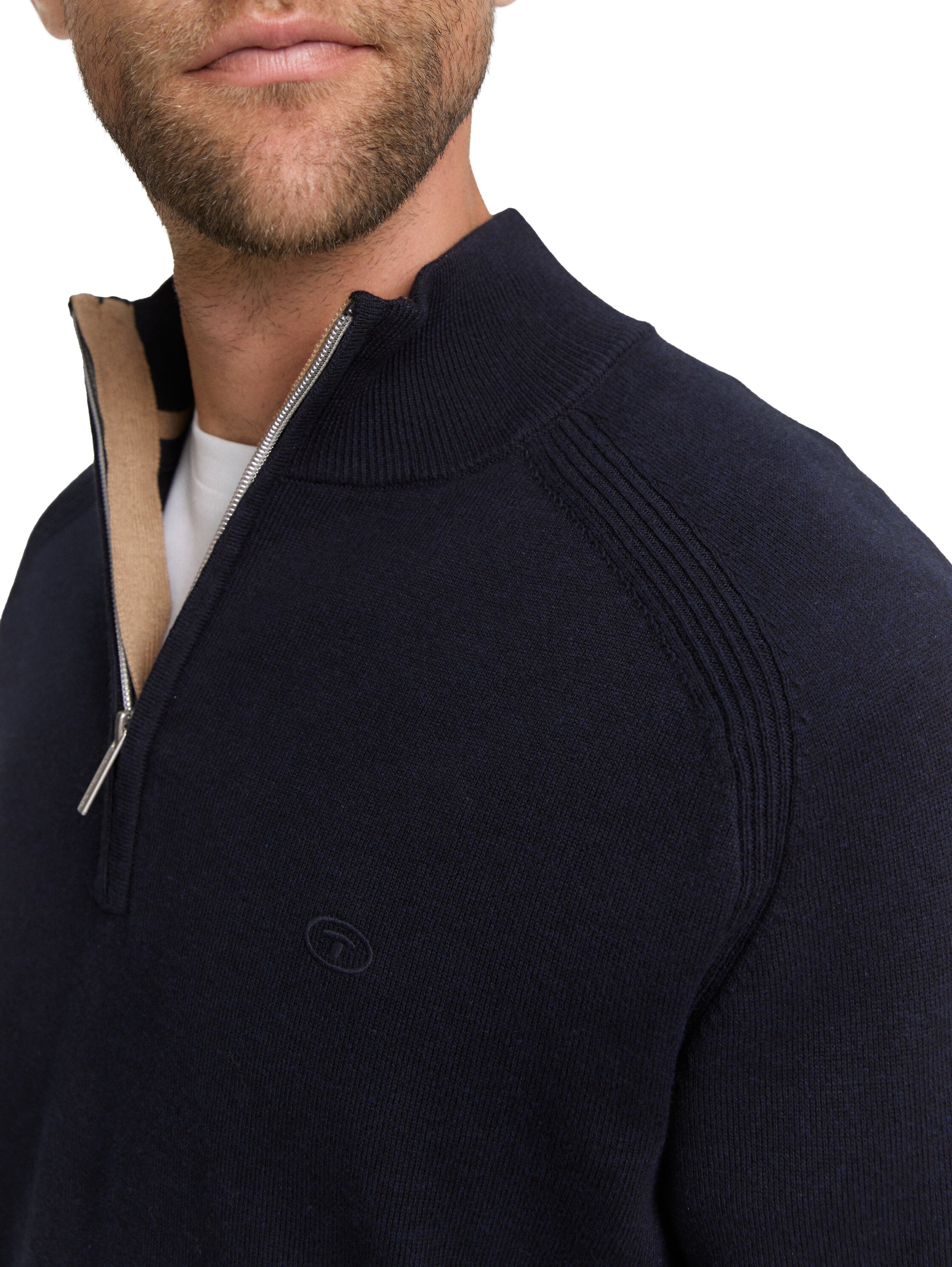 TOM TAILOR Troyer, mit Logo Stickerei