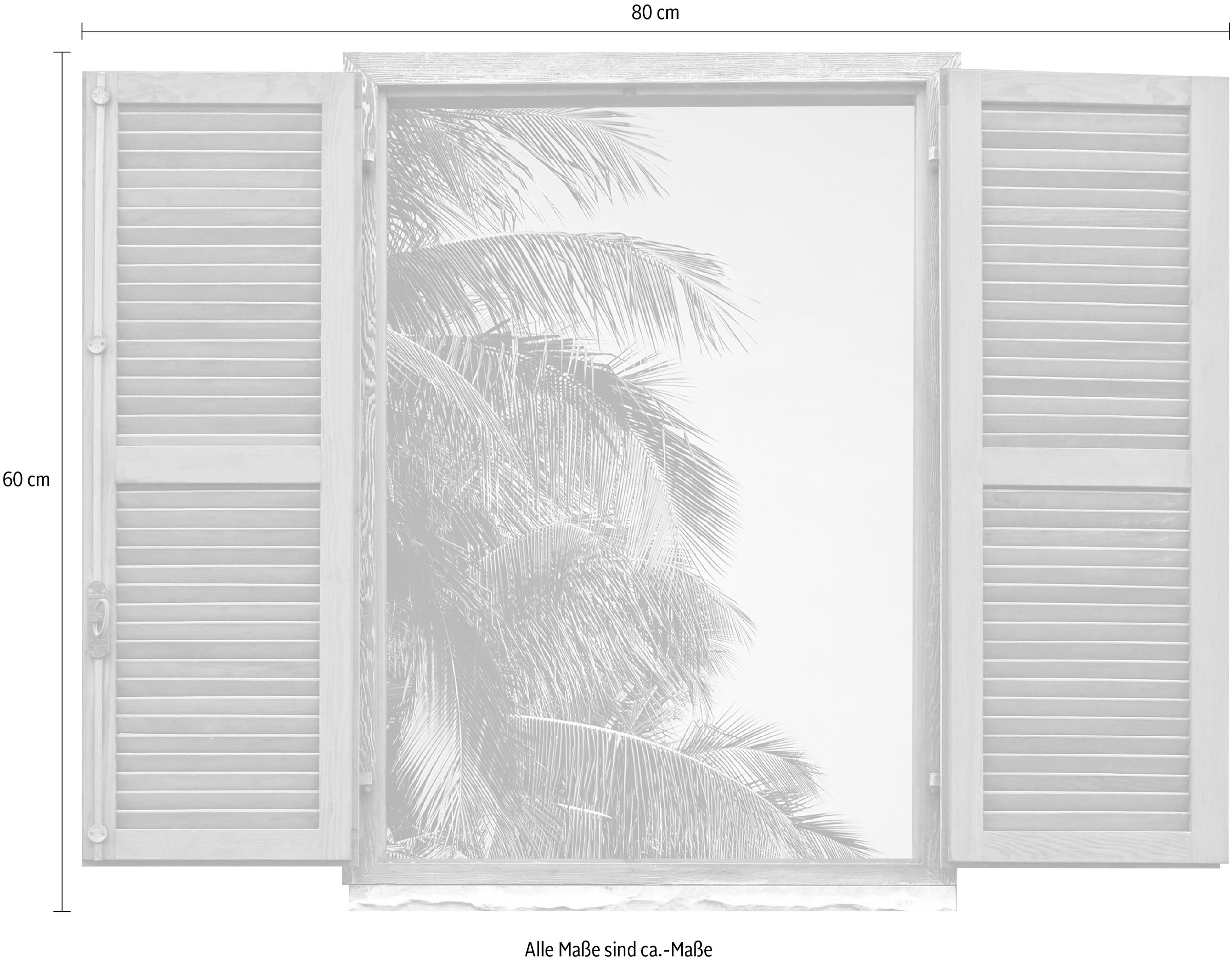 queence Wandtattoo »Palmblätter« Wandsticker, Wandbild, selbstklebend, 3D, Fenster