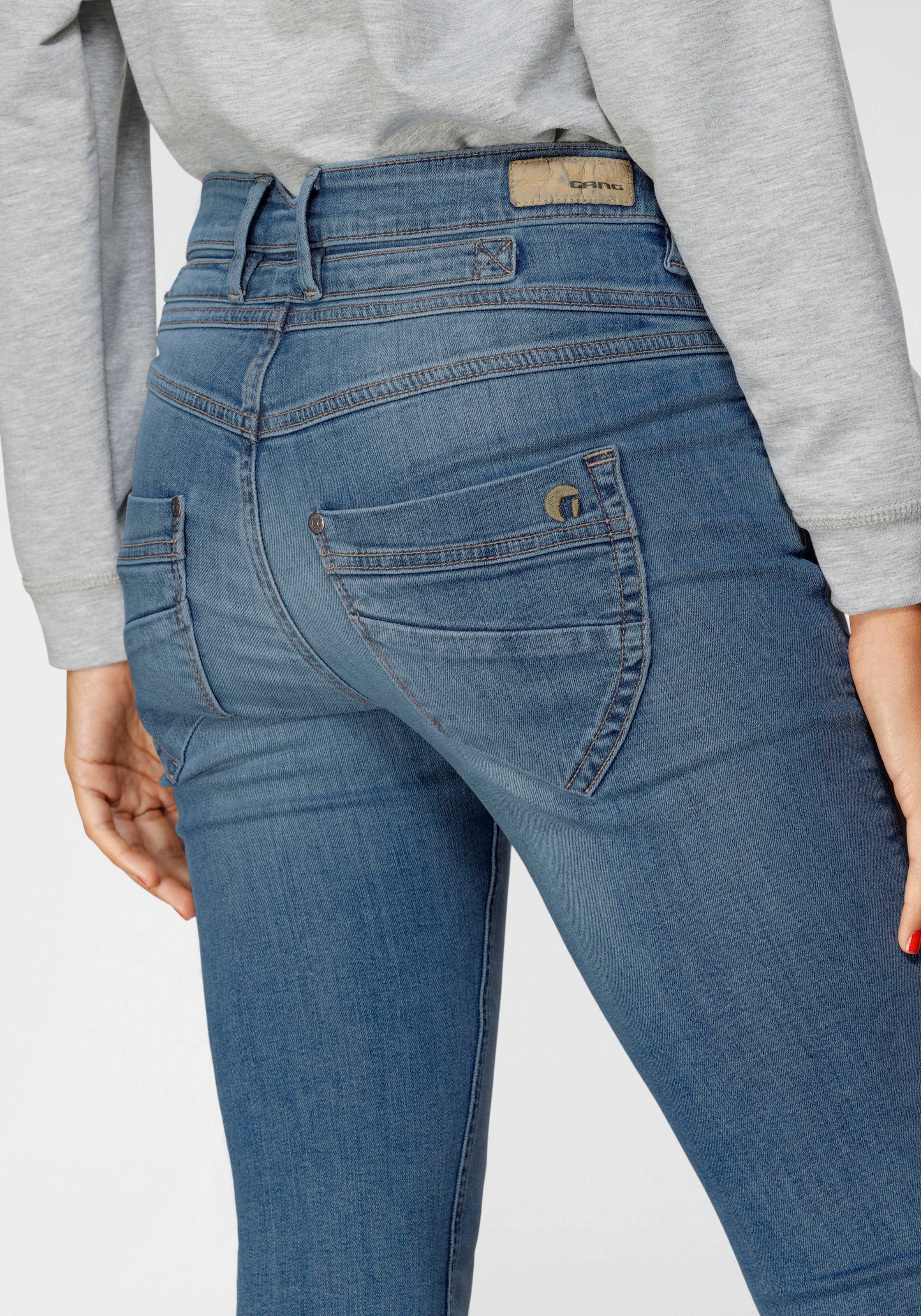 GANG Skinny-fit-Jeans »94MEDINA«, mit stylischer halb offener Knopfleiste