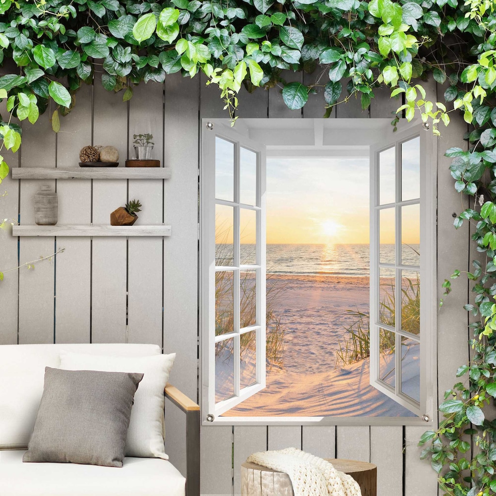 Reinders! Poster »Sonnenuntergang durch das Fenster«, Outdoor für Garten oder Balkon