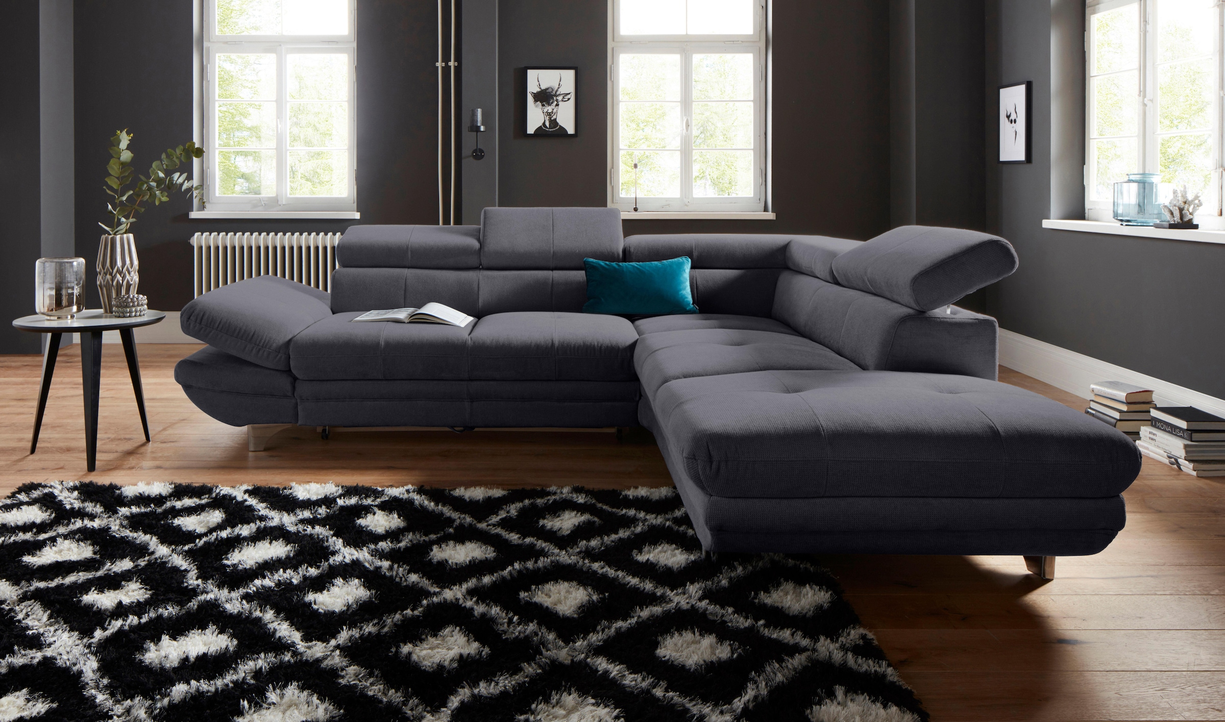 COTTA Ecksofa »Enterprise L-Form«, mit Arm- & Kopfteilverstellung, wahlweise mit Bettfunktion