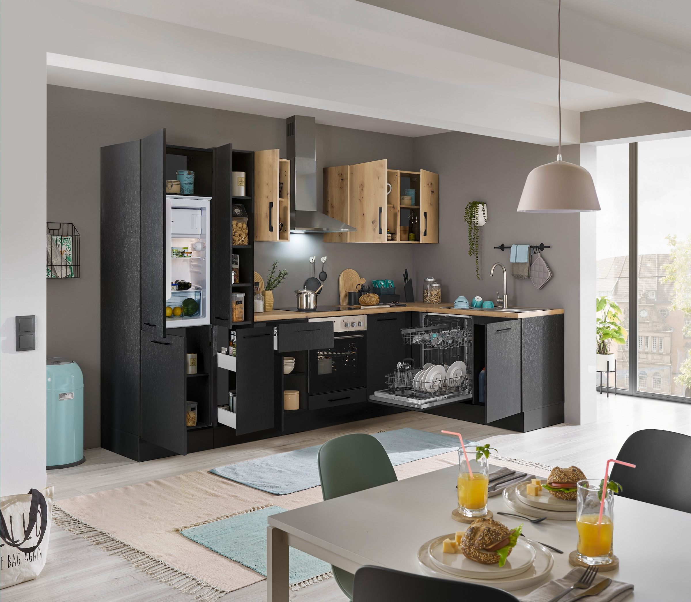 BASIC by Balculina Winkelküche »Turin« Stellbreite 310x175 cm, wahlweise mit E-Geräten