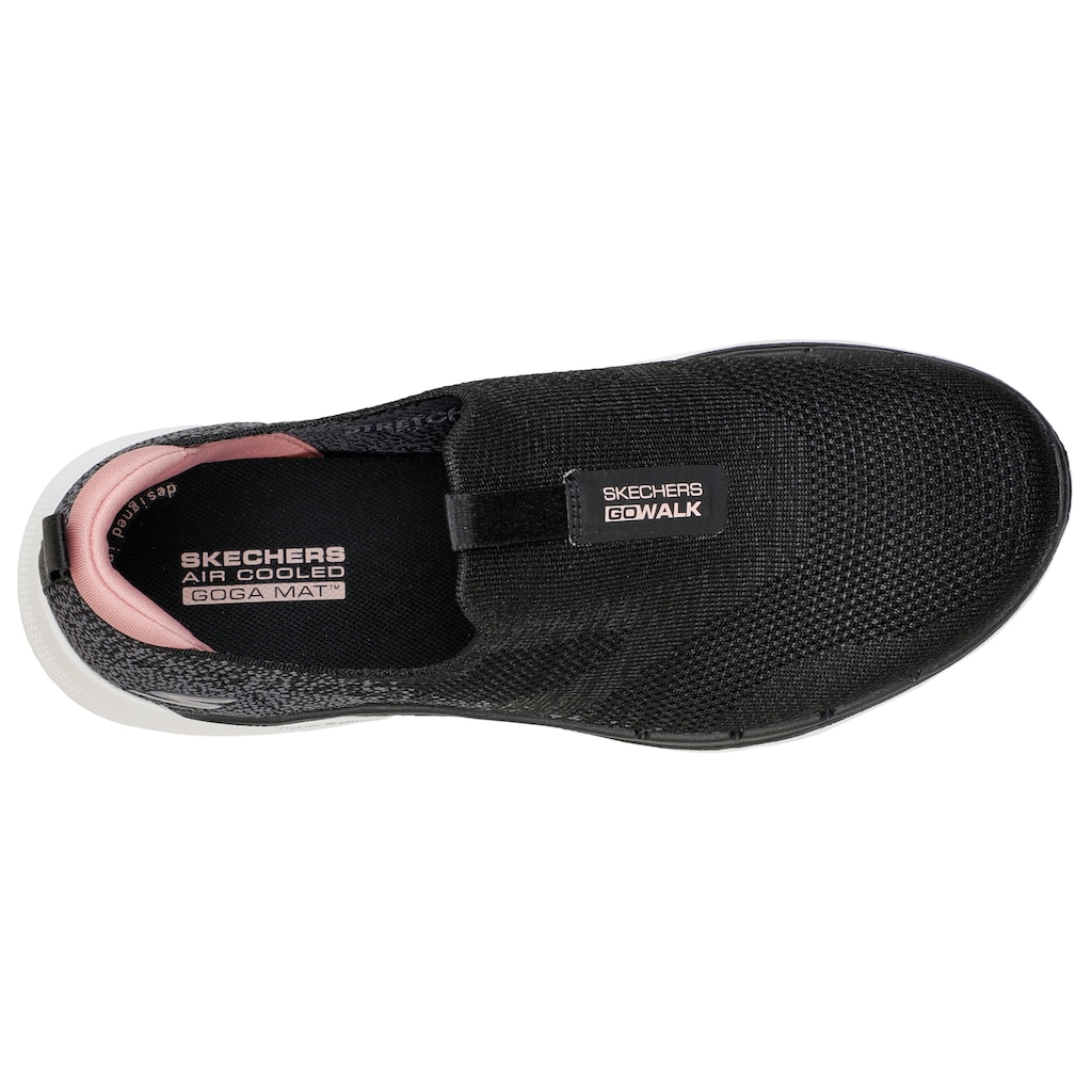 Skechers Slip-On Sneaker »GO WALK 6 GLIMMERING«, mit gepolstertem Fersenpart