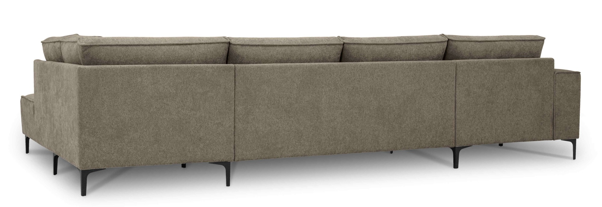 Places of Style Wohnlandschaft »XXL Sofa Oland, Struktur, Flachgewebe, Luxus-Microfaser, Boucle«, U-Form, 345 cm, Wellenunterfederung, Skandi-Design, Metallfüße