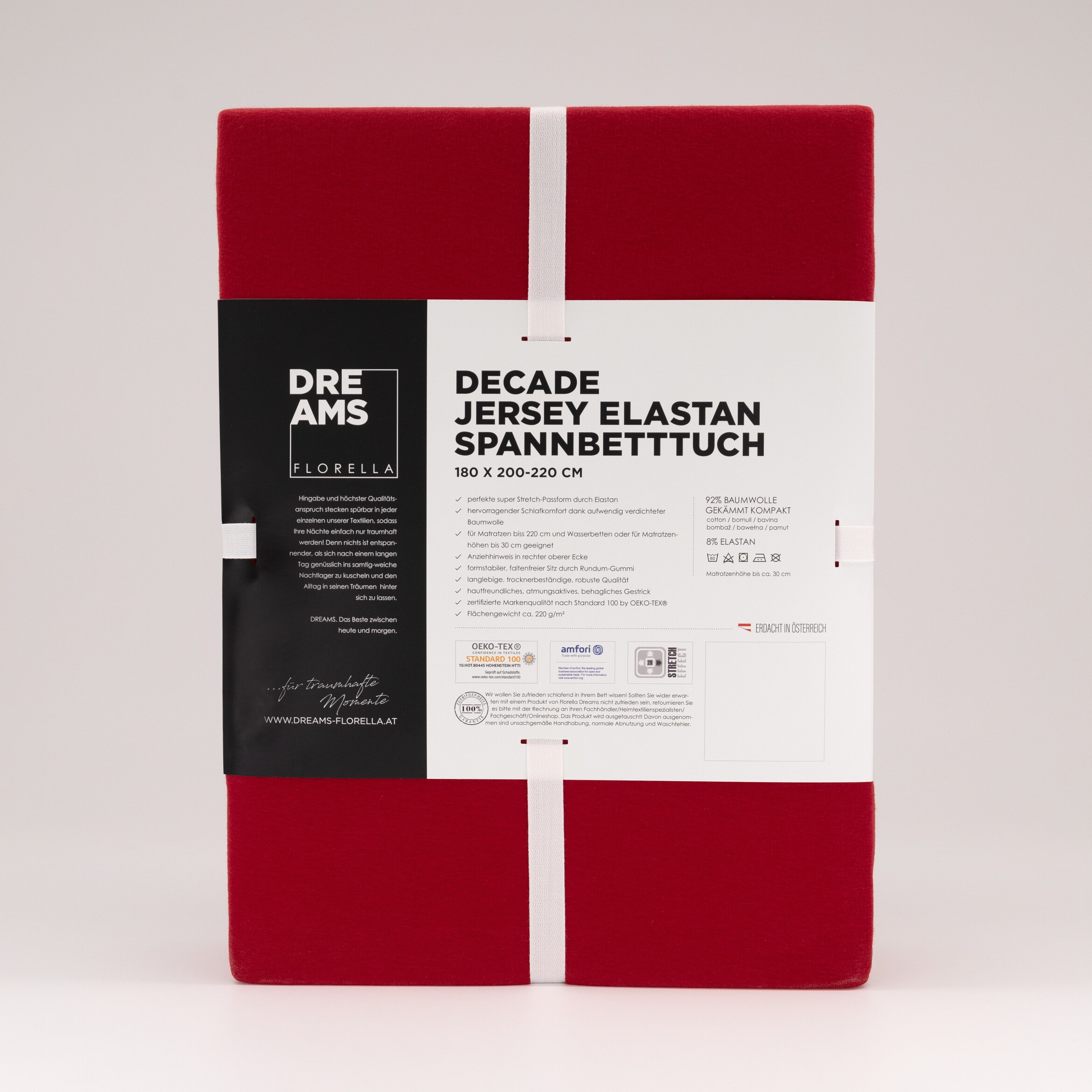 Florella Spannbettlaken »Decade Jersey Elastan, mit Rundum-Gummi«, für Matratzenhöhe bis 30 cm geeignet