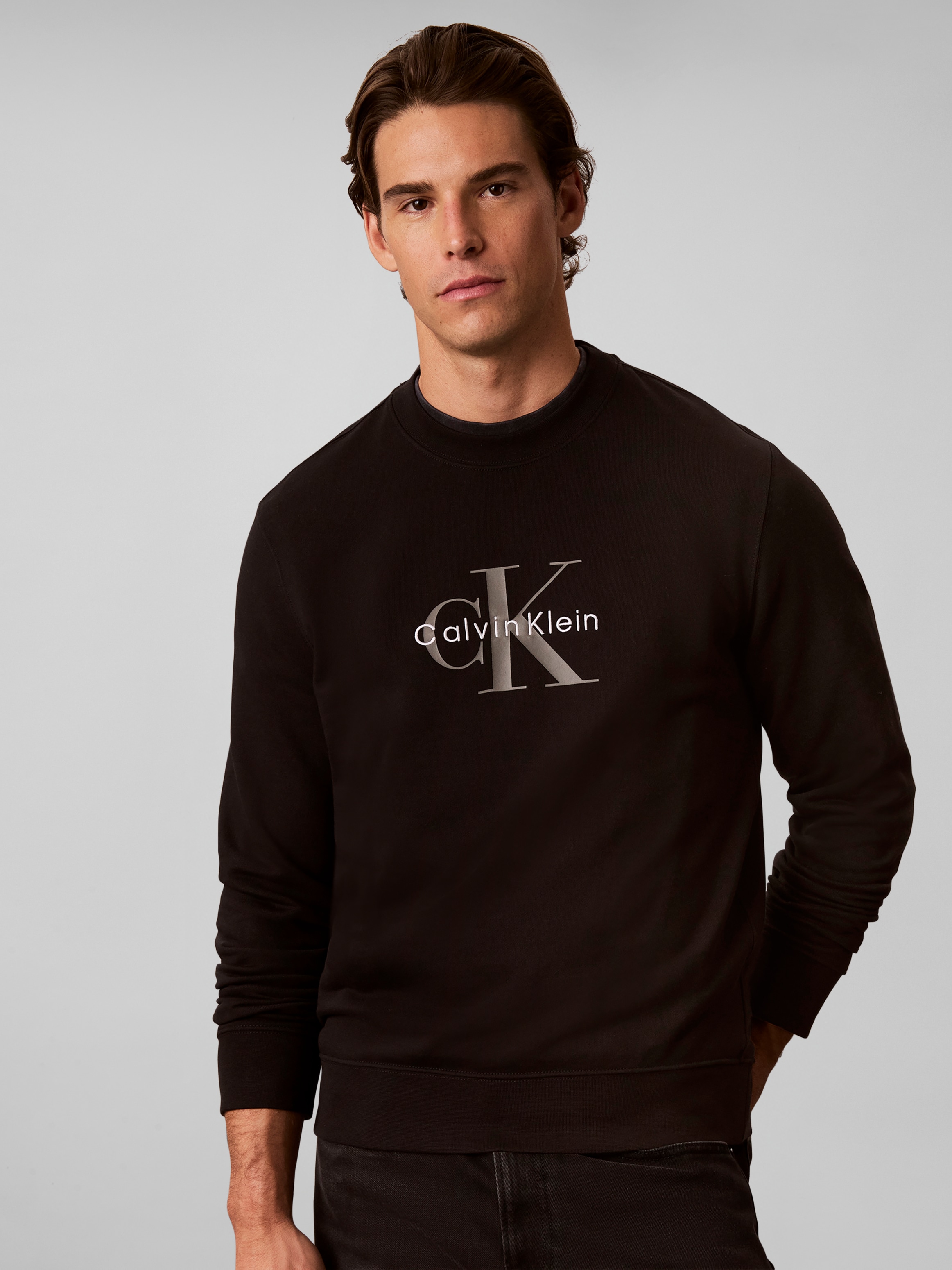 Calvin Klein Jeans Sweatshirt , Rundhalsausschnitt, Regular Fit, großer Logo-Print
