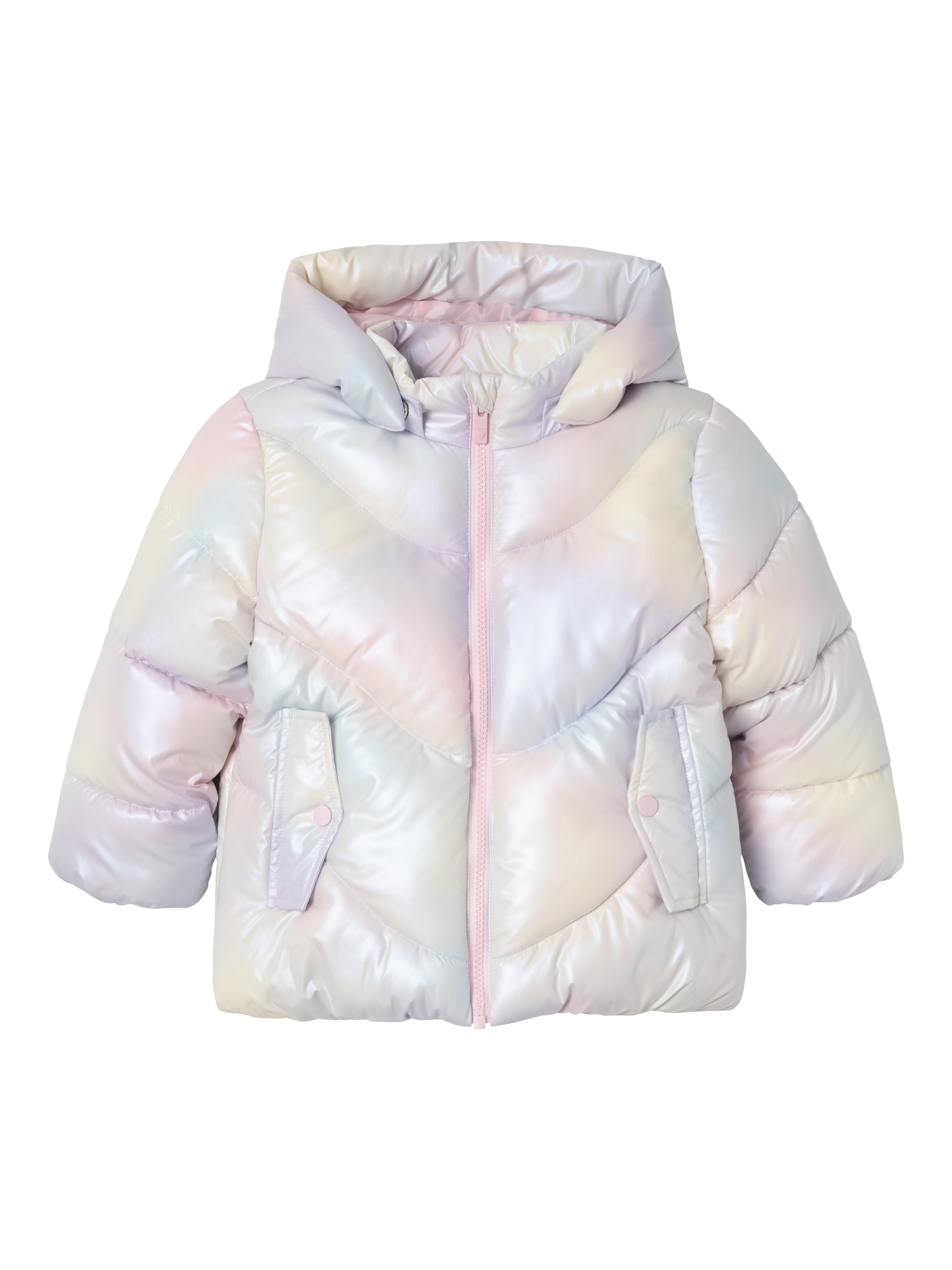 Steppjacke »NMFMARLEE PUFFER JACKET AOP«, mit Kapuze