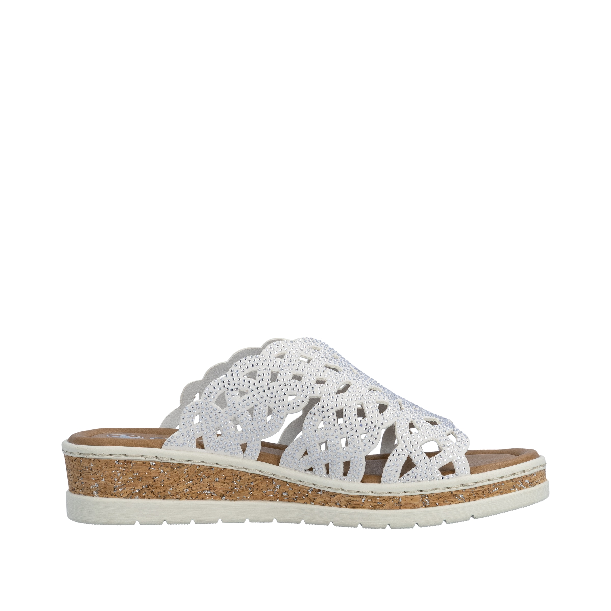 Rieker Pantolette  Sommerschuh, Hausschuh, Keilabsatz, mit Glitzersteine