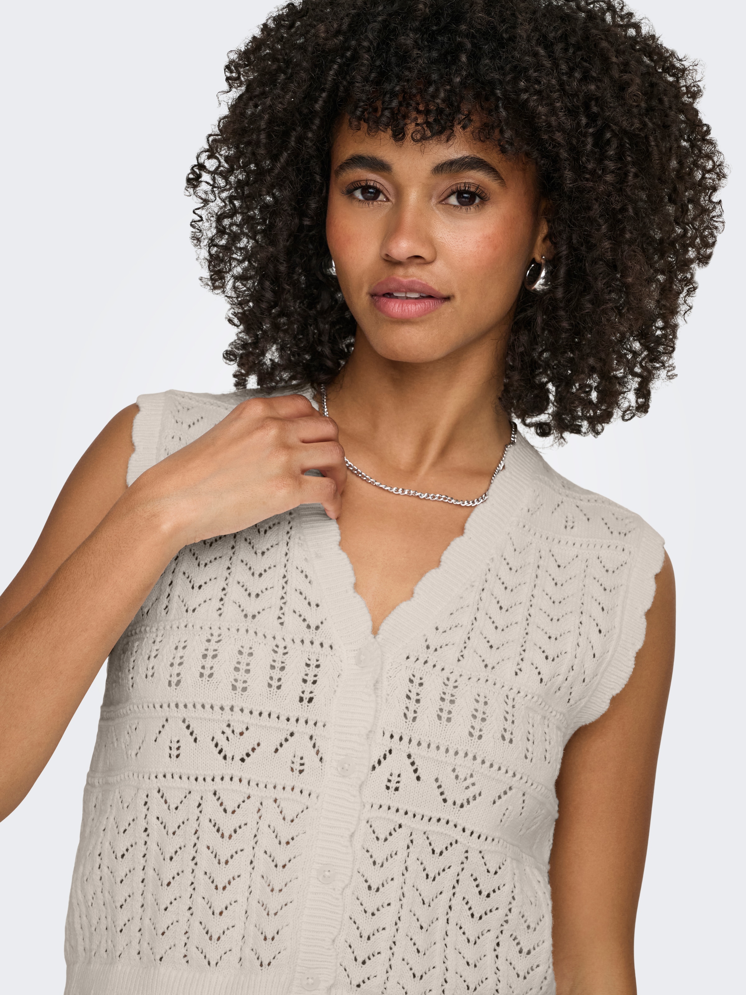 ONLY Strickjacke »ONLIRINA V-NECK BUTTON VEST KNT NOOS« Baumwollmischung