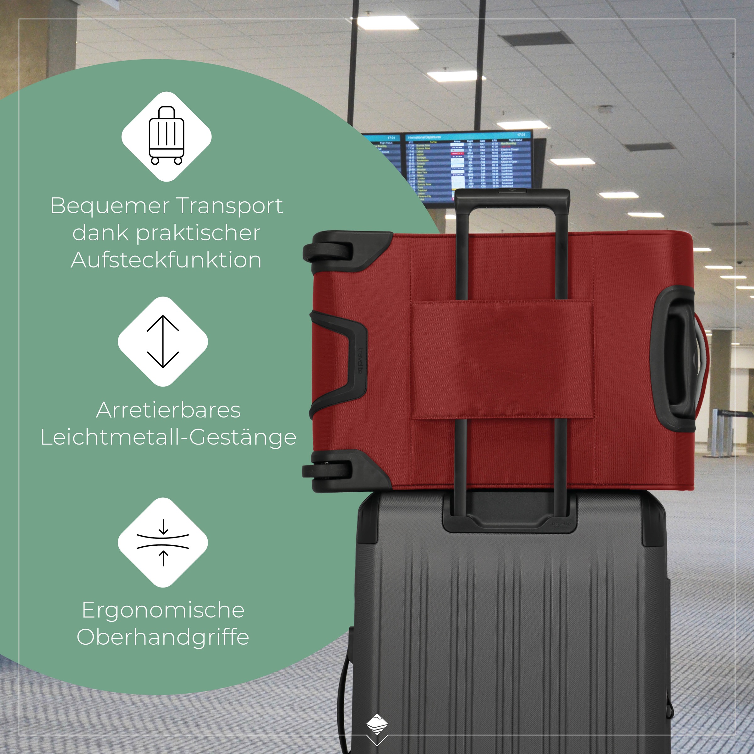 travelite Handgepäck-Trolley »JETPACK Slim 2 Cabin Handgepäck Koffer« 40 l 4 Rollen