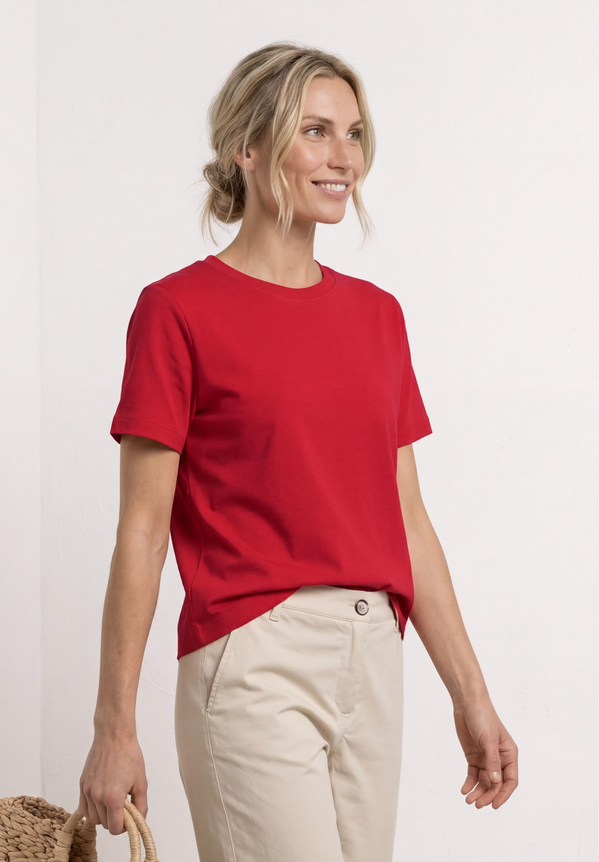 STREET ONE Kurzarmshirt Sommershirt im verkürzten Schnitt