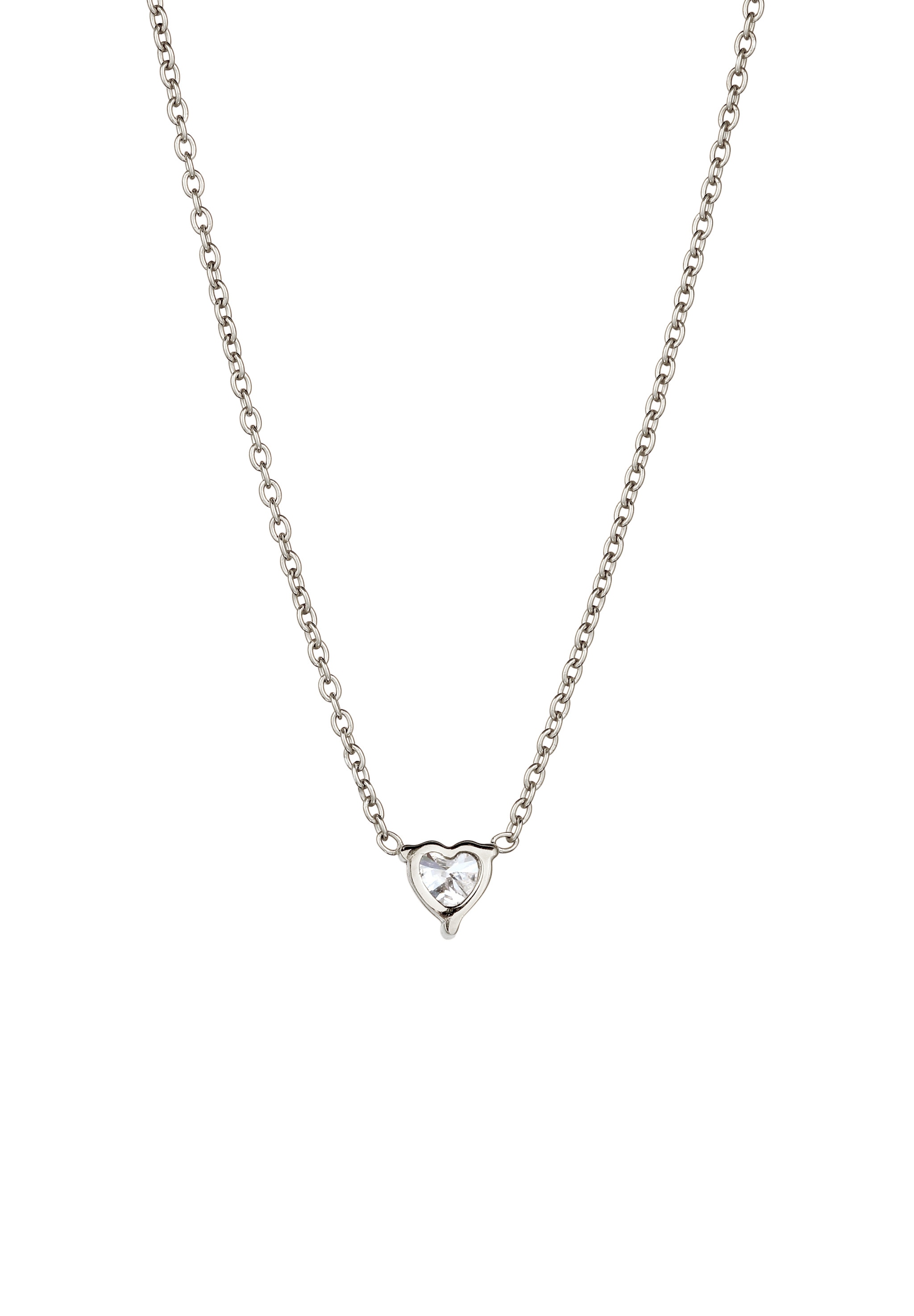 Elli DIAMONDS Silberkette »Halskette Herz Laborgezüchteter Diamant (0.17ct) 925 Sterling Silber«