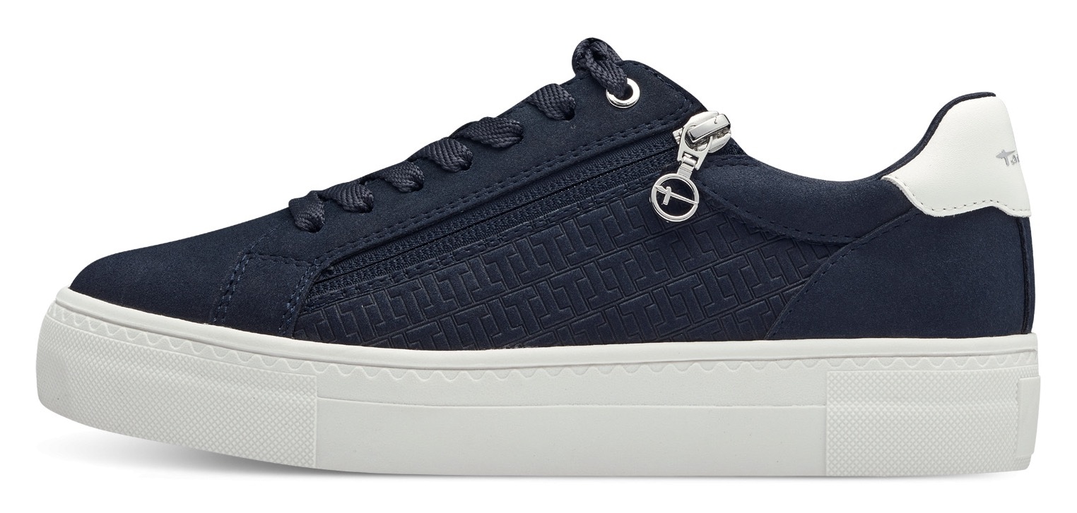 Tamaris Plateausneaker, Freizeitschuh, Halbschuh, Schnürer mit Besätzen und Glitzerdetails