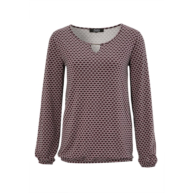 Aniston SELECTED Langarmshirt, in unterschiedlichen Drucken, jeweils mit  Schmuckelement kaufen im OTTO Online Shop