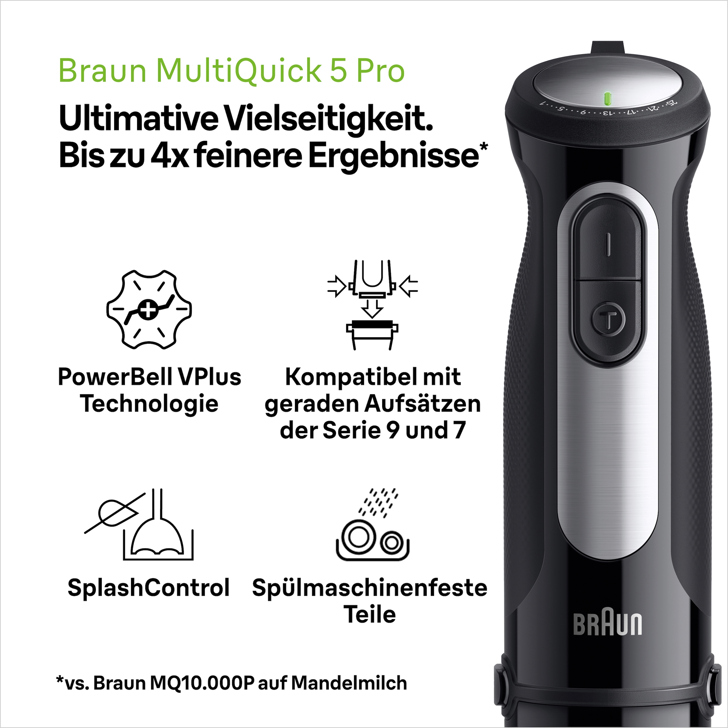 Braun Stabmixer »MultiQuick 5 Pro MQ55755M«, 1000 W, schwarz