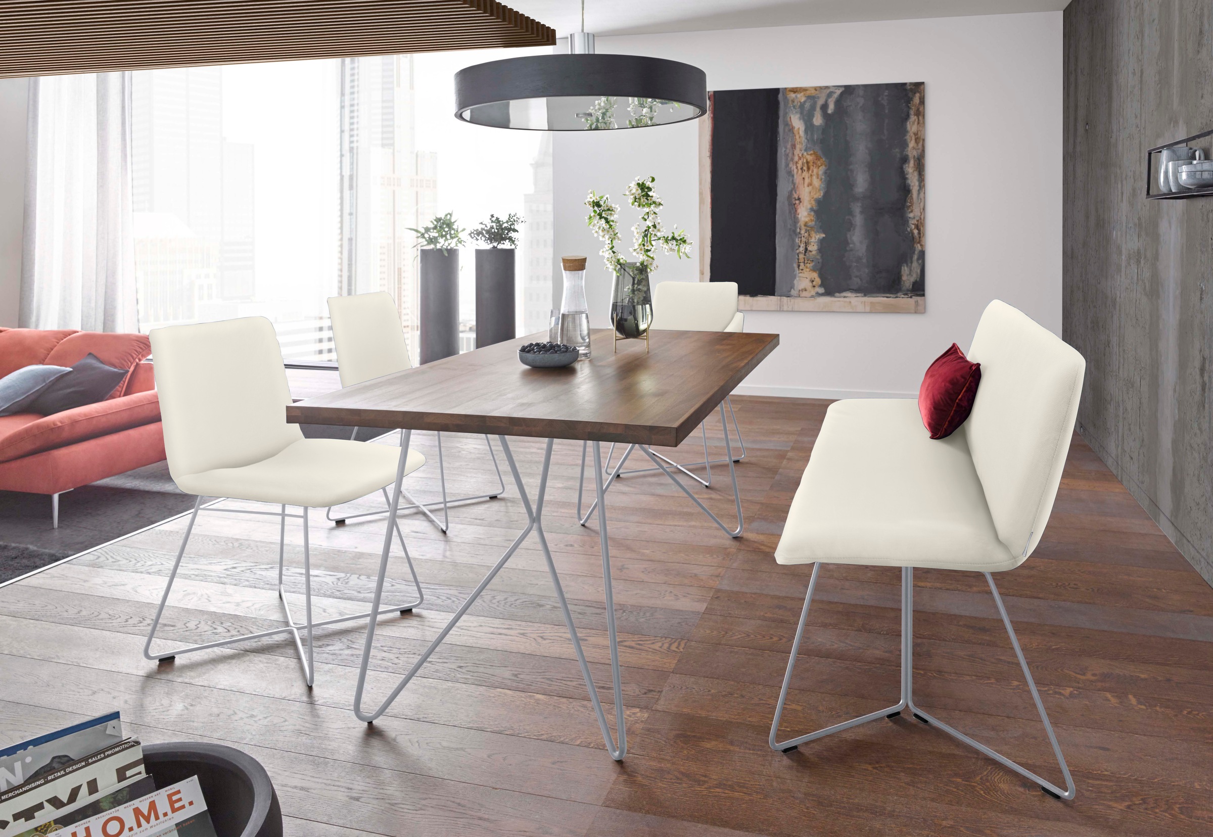W.SCHILLIG Polsterstuhl »jakob«, Longlife Xtra-Leder Z59, mit Drahtrohrgestell in Silber matt