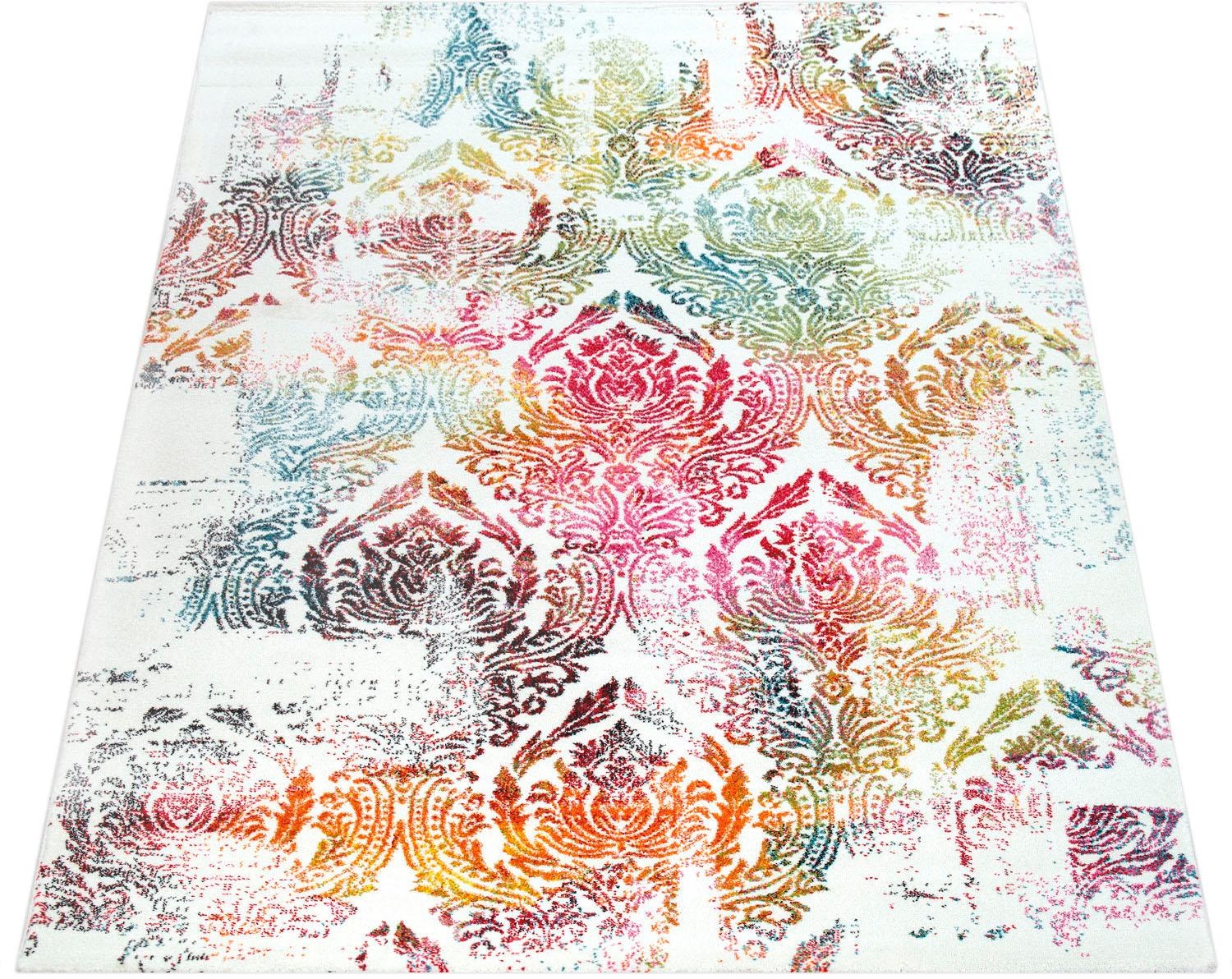 Paco Home Teppich »Canvas 466«, rechteckig, 16 mm Höhe, Kurzflor mit Ornament Design, Wohnzimmer