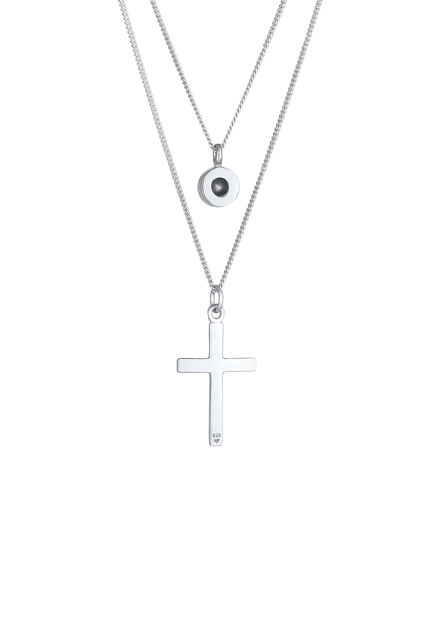 Elli Silberkette »Halskette Layer Kreuz 925 Silber, mit Kristallen von Swarovski®«