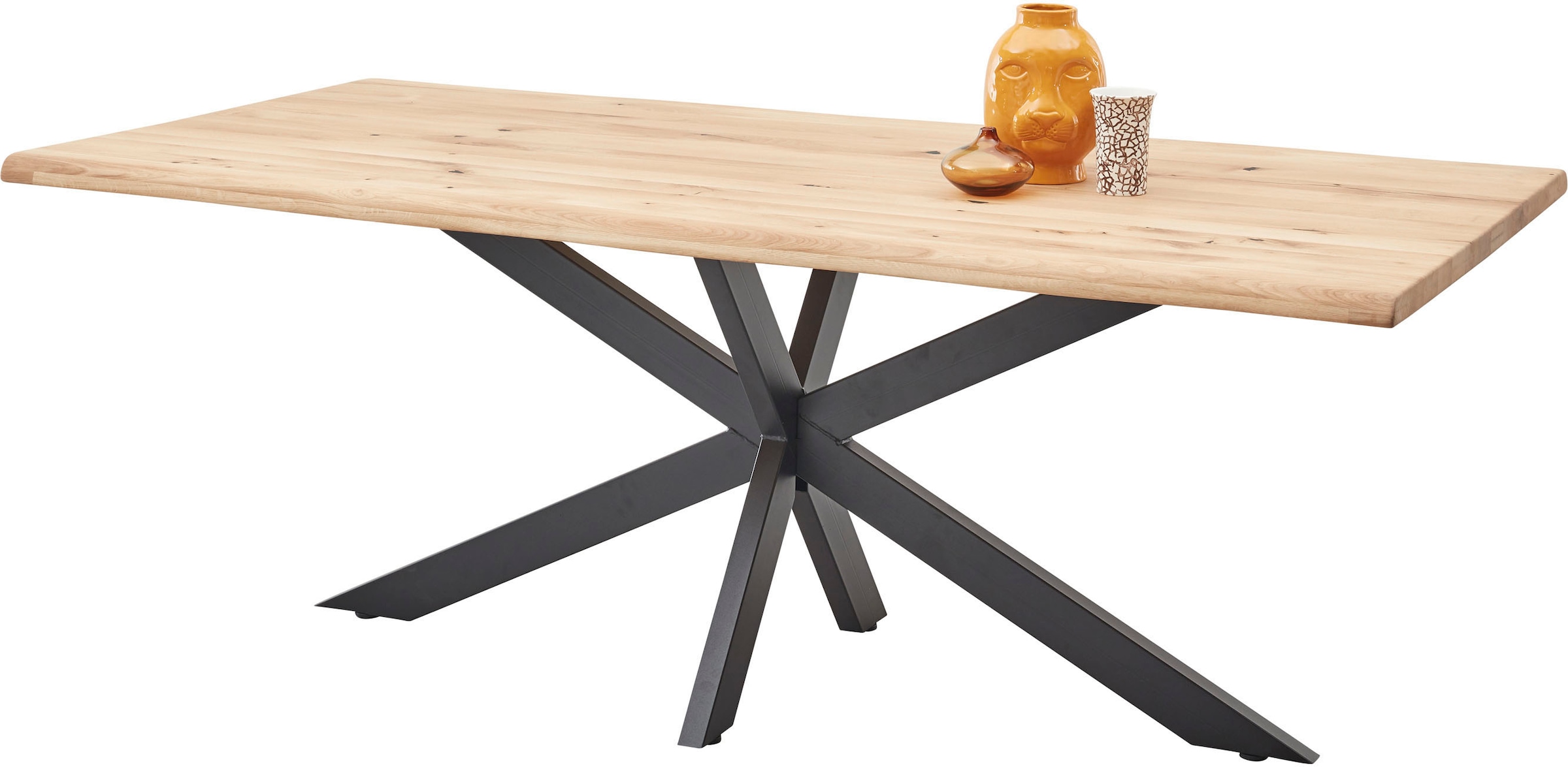 HBZ Esstisch »TOM, TOPSELLER!«, (Tisch, Esstisch), 200 cm breit Eiche Massivholz mit Baumkante
