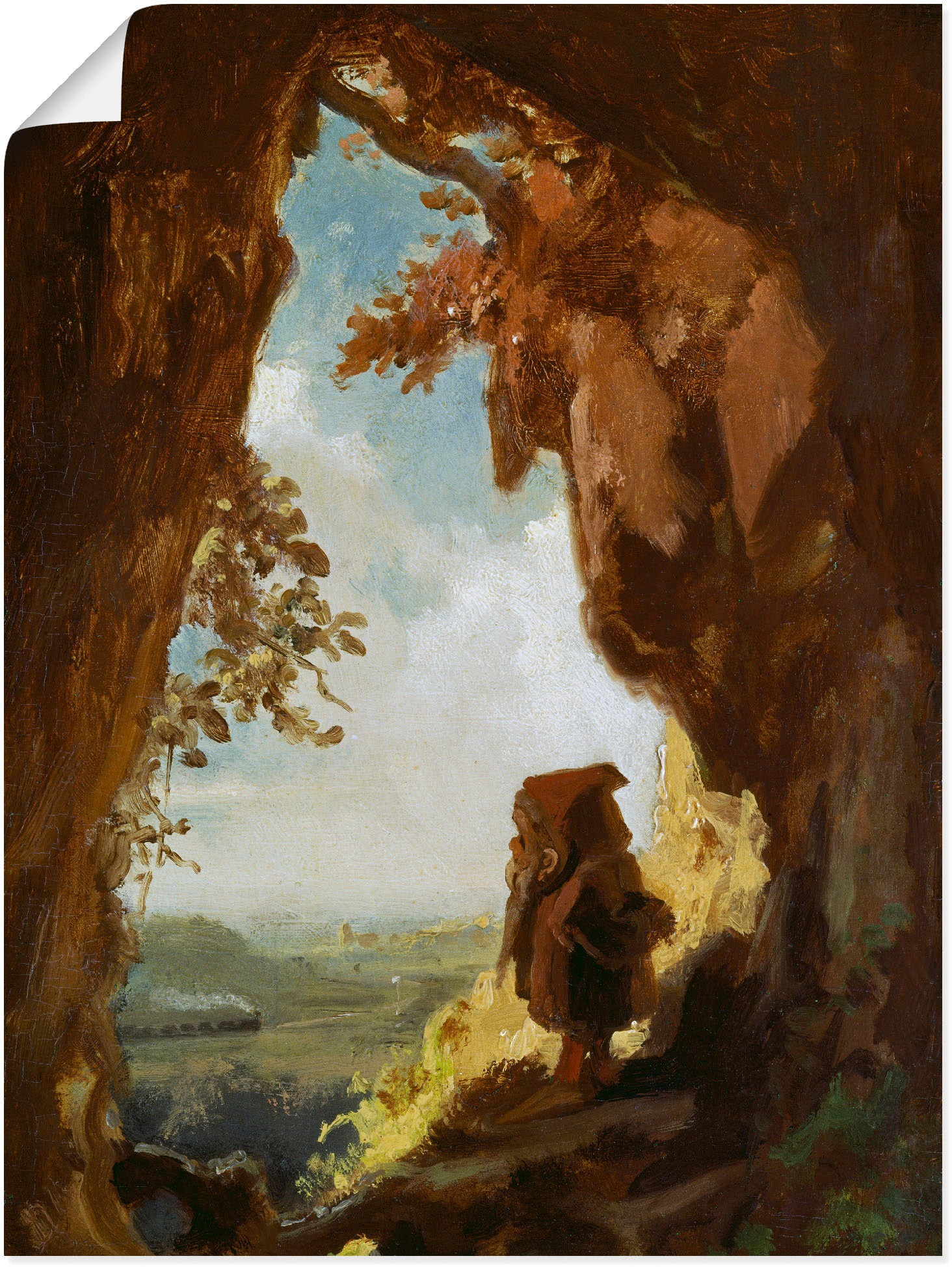 Artland Wandbild »Gnom, Höhle die erste Eisenbahn«, Höhlen, (1 St.), als  Leinwandbild, Wandaufkleber oder Poster in versch. Größen online bei OTTO