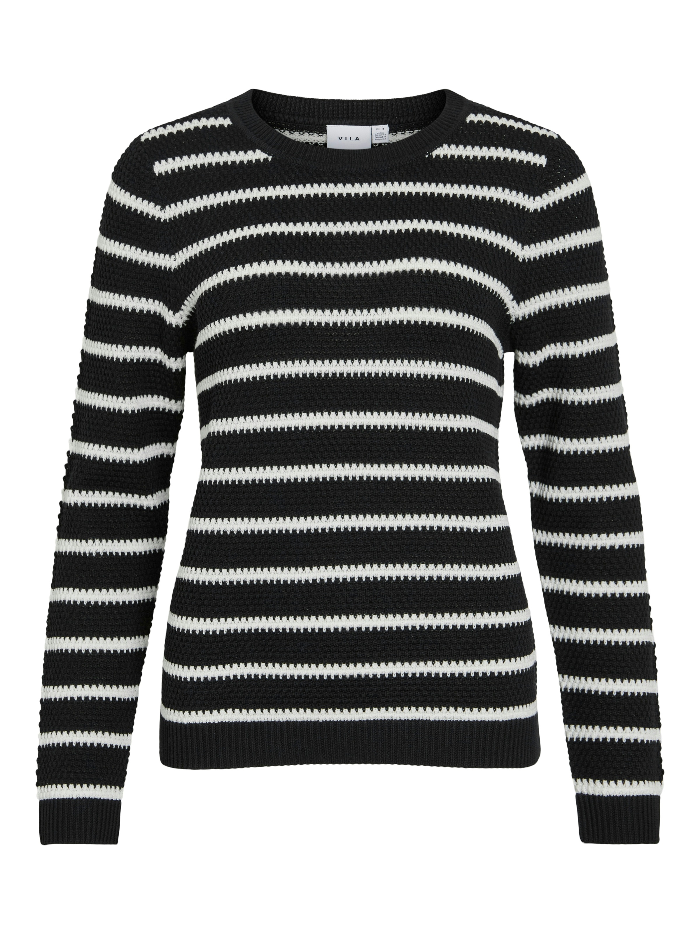 Vila Rundhalspullover »VIDALO O-NECK L/S STRIPE KNIT TOP- NOOS«