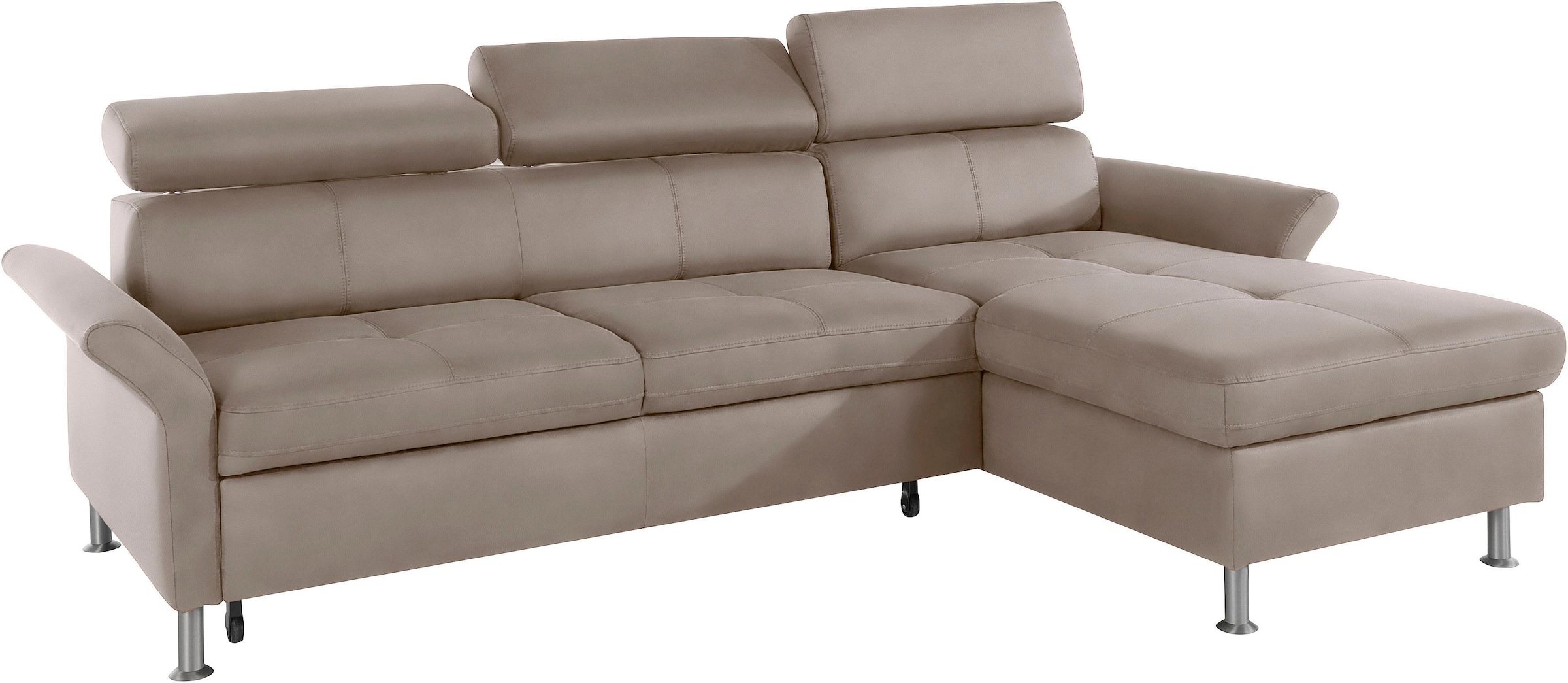 exxpo - sofa fashion Ecksofa »Maretto, bequem und komfortabel, L-Form«, inkl. Kopf- bzw. Rückenverstellung, wahlweise mit Bettfunktion