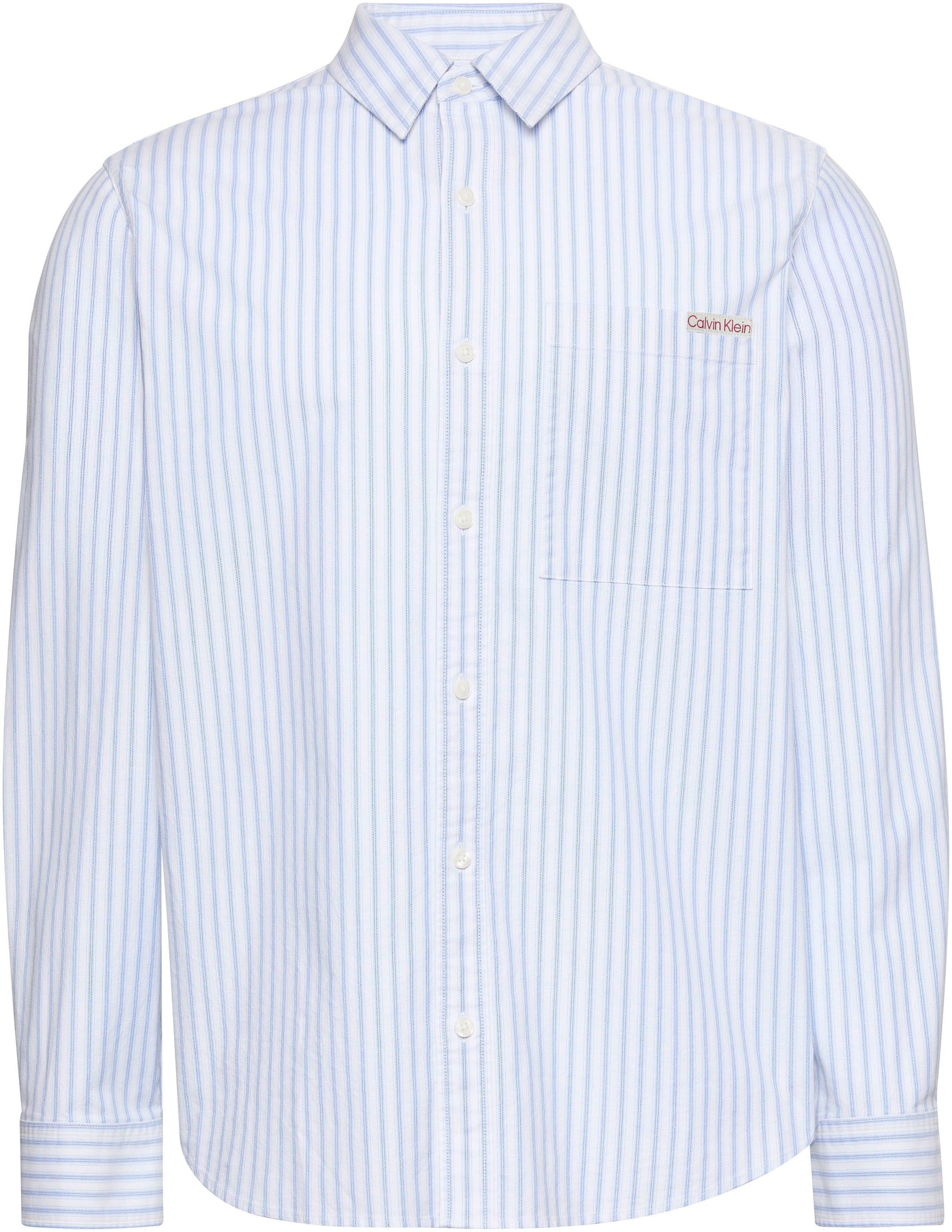 Calvin Klein Jeans Langarmhemd »STRIPE OXFORD CLASSIC SHIRT« Regular fit mit Rundhlsausschnitt