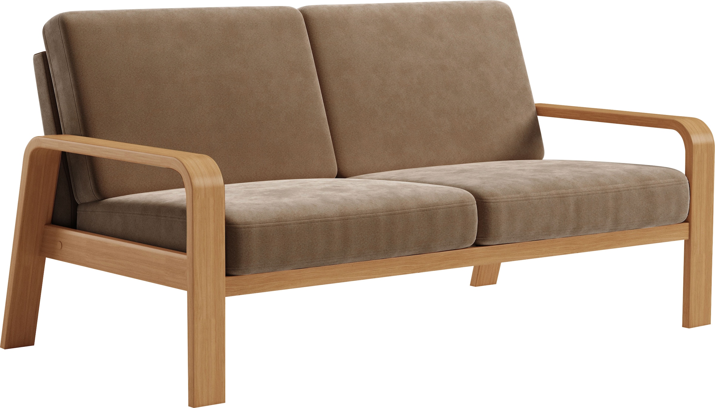 sit&more 2,5-Sitzer »Kolding« Armlehnen aus eichefarbigem Buchenholz, verschiedene Bezüge und Farben