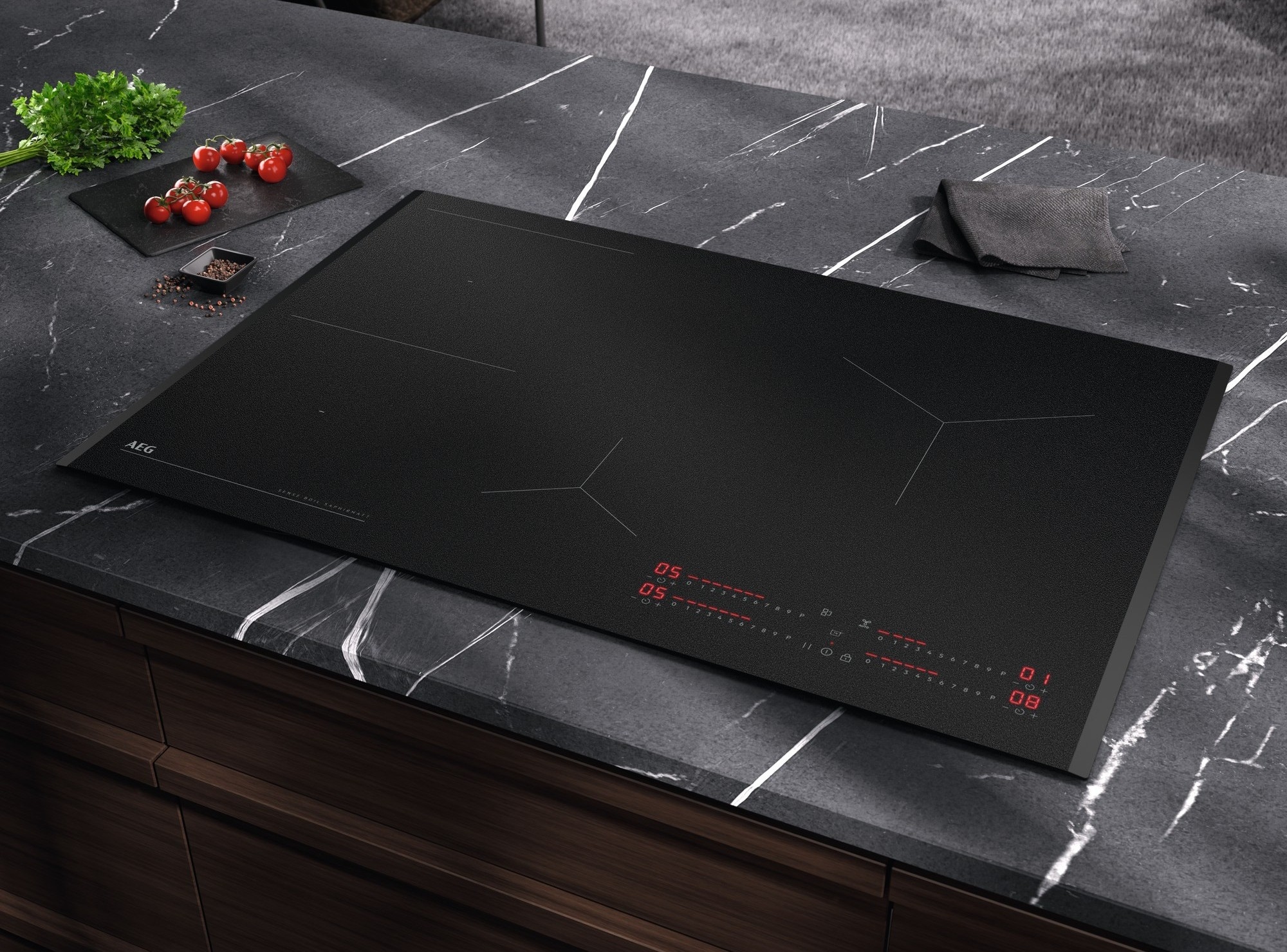 AEG Induktions-Kochfeld »TII84B1FFZ« AEG SaphirMatt® 10× Kratzresistenz & Anti‑Fingerprint, Made in Germany