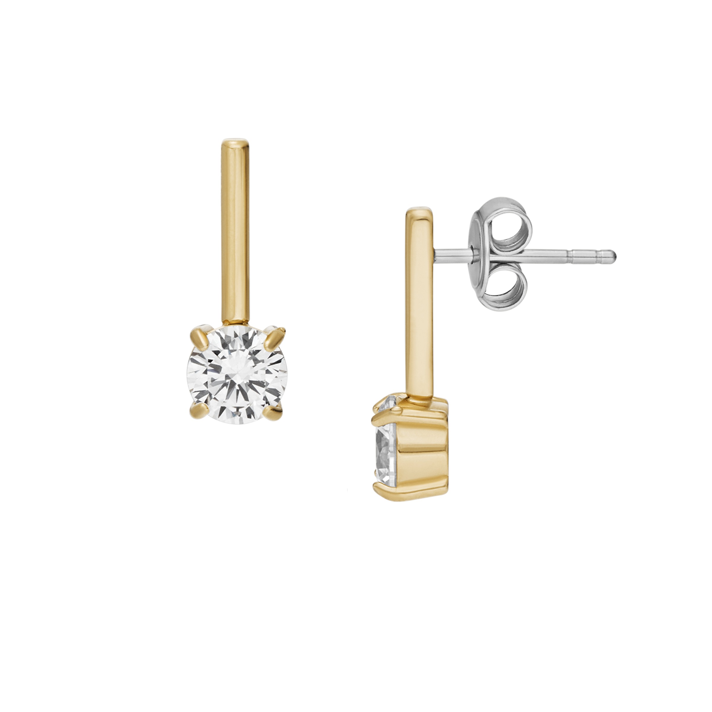 Fossil Paar Ohrhänger »Schmuck Geschenk Edelstahl Ohrringe ELLIS« mit Zirkonia (synth.)