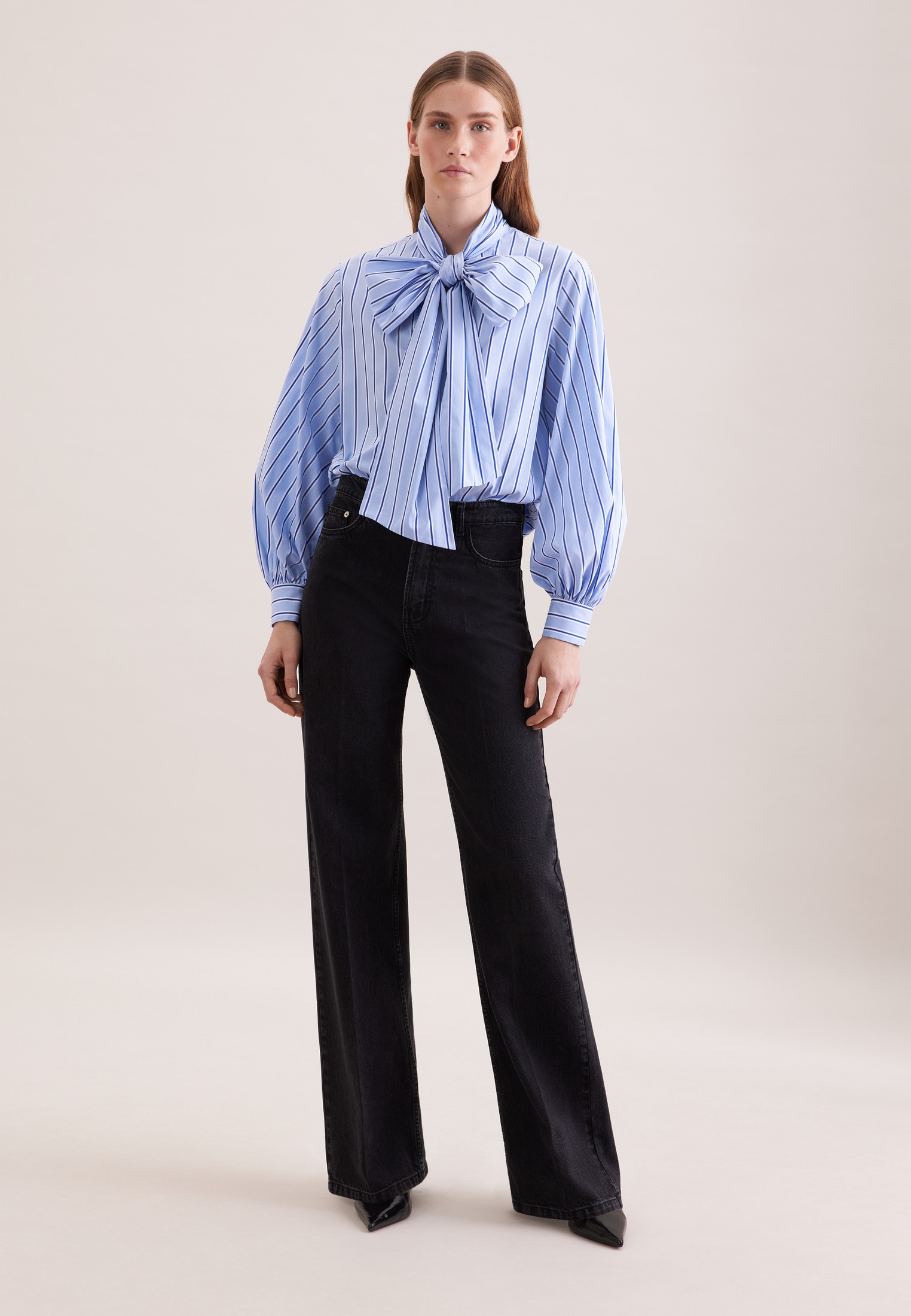 seidensticker Schluppenbluse 1/1 Binderkragen Gestreift