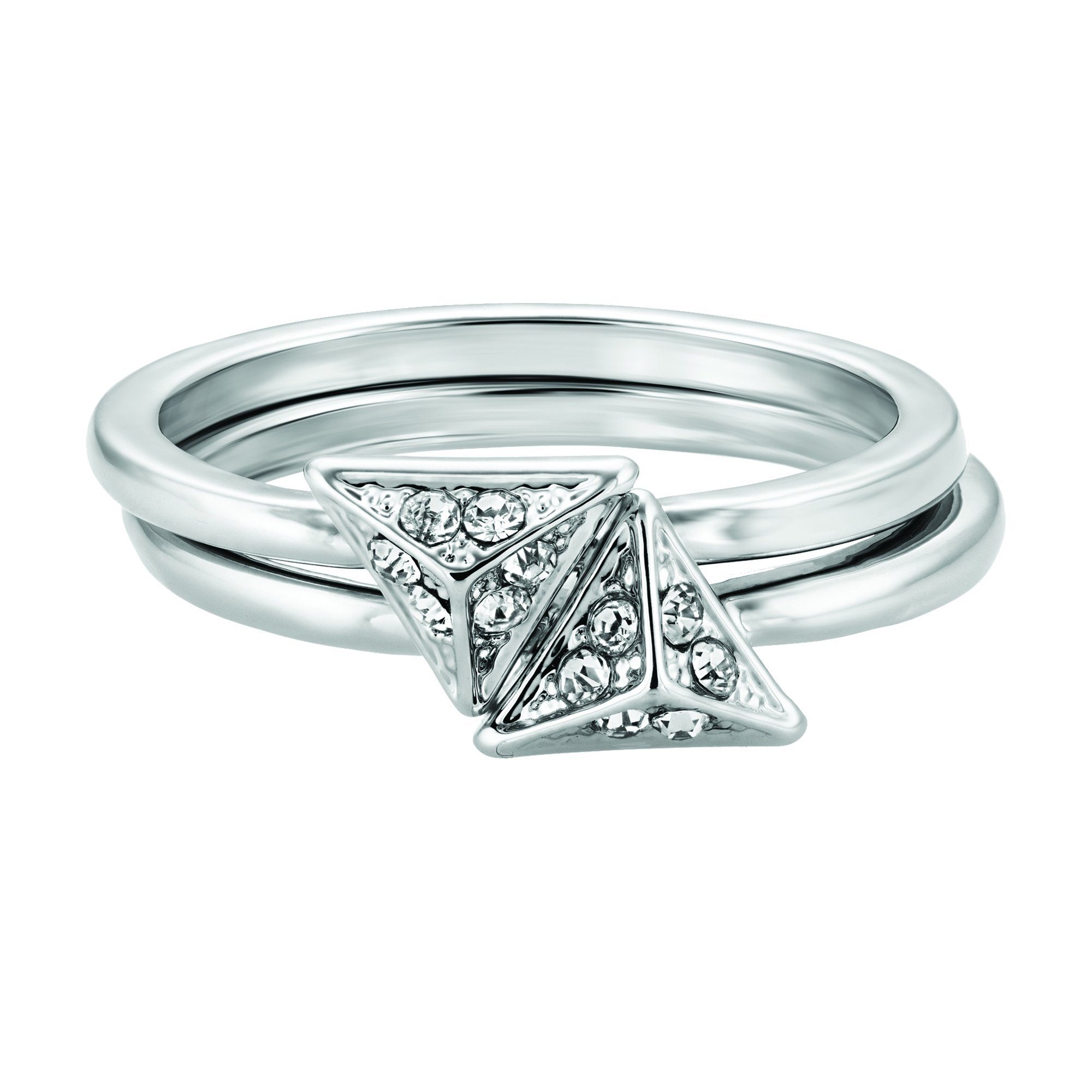 Buckley London Ring rhodiniert mit Kristallen