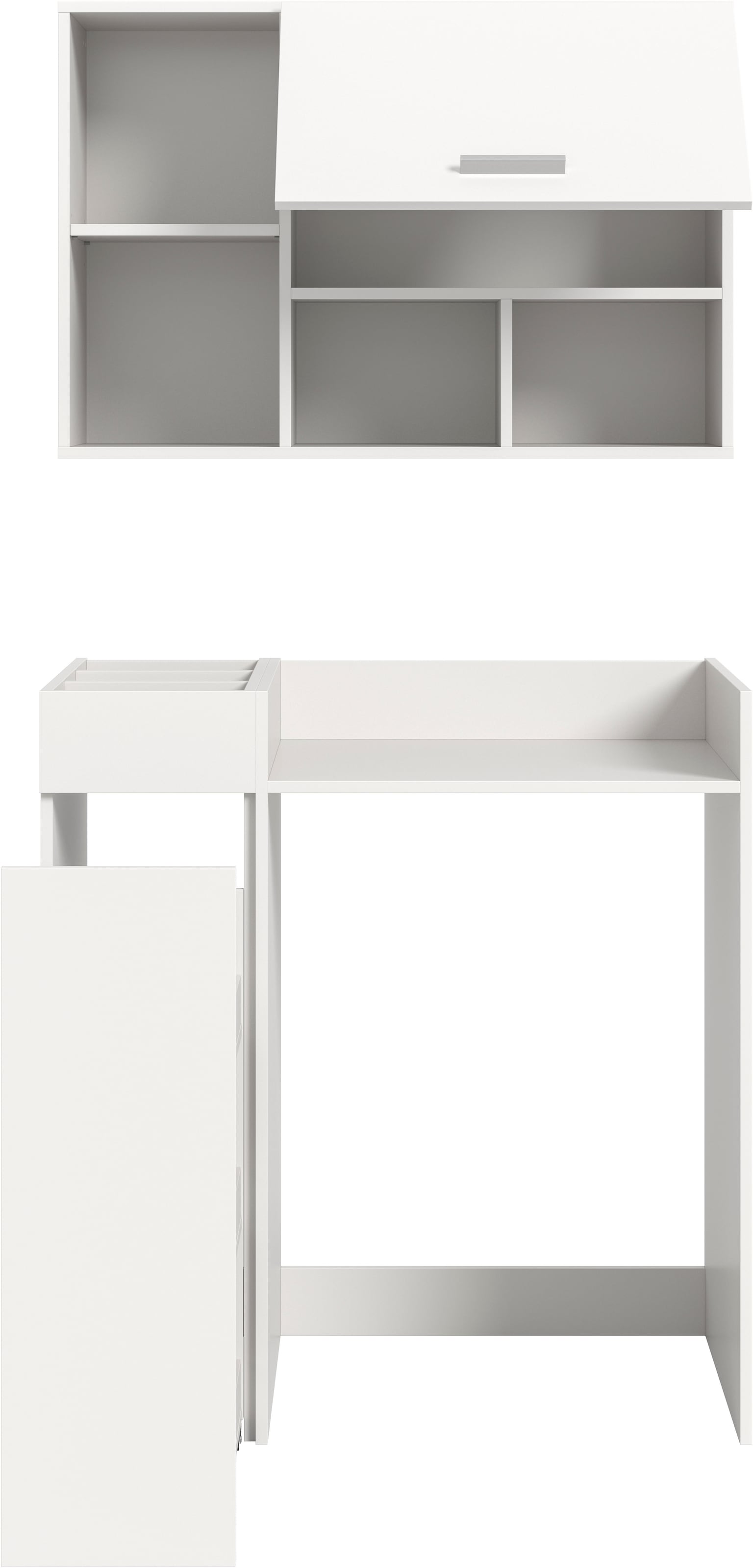 welltime Badmöbel-Set »FALAS, TOPSELLER!, 3-teilig, Hauswirtschaftsraum Set, Breite 95 cm«, (Set, 3 St., bestehend aus: Waschmaschinenumbauschrank, Standregal & Hängeschrank), Kombination, Waschmaschinenumbau, Waschmaschinenschrank, Wäschekammer