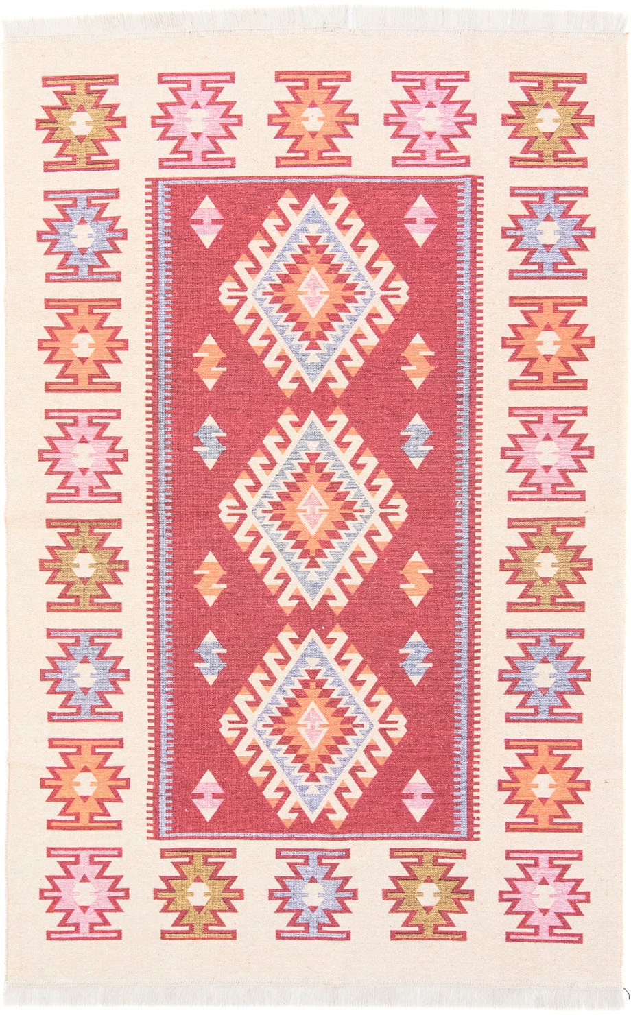 morgenland Wollteppich »Kelim Teppich - Trendy »Ariz« Rechteckig«, rechteckig, 0,5 mm Höhe, Flachgewebe