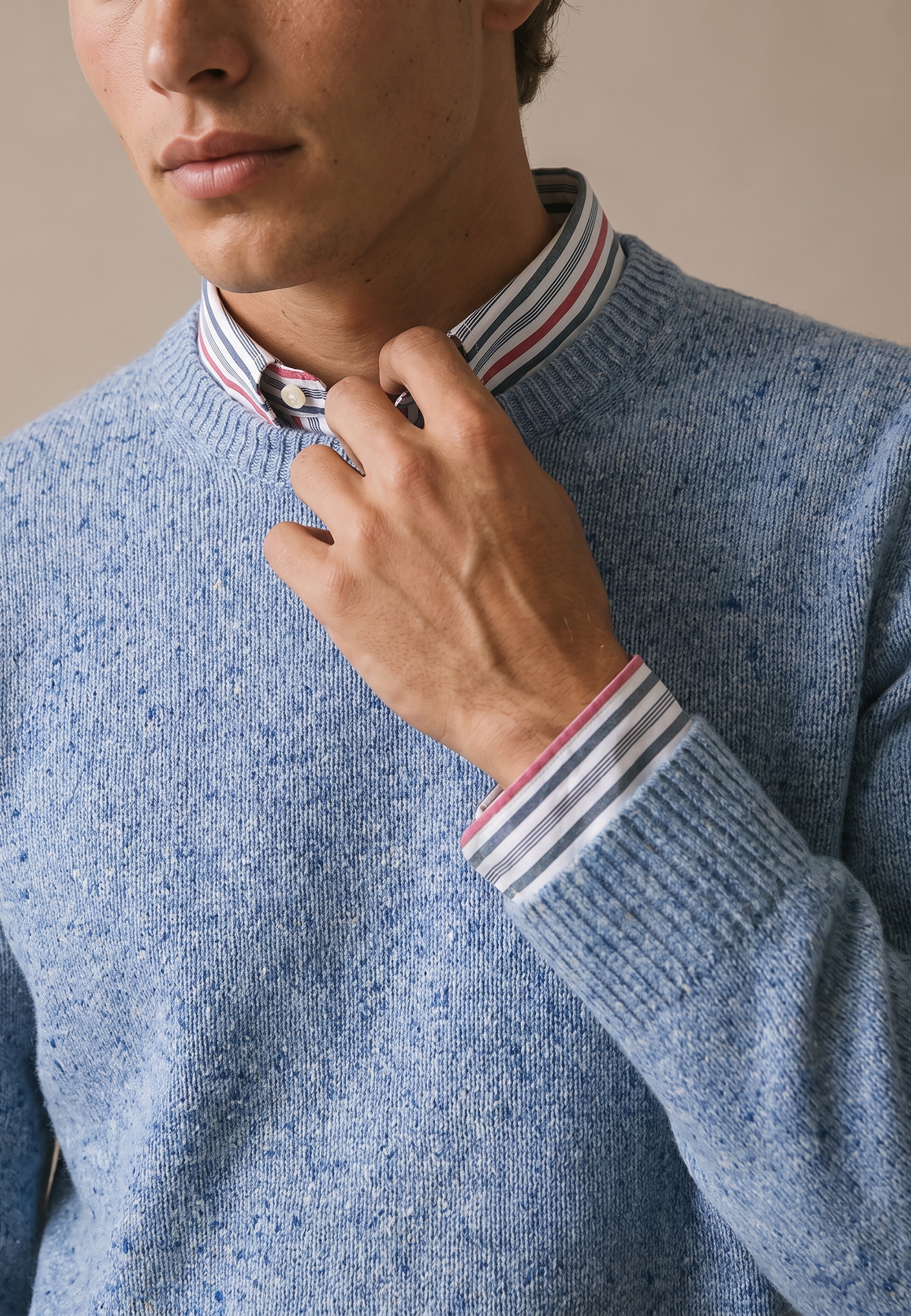 FYNCH-HATTON Strickpullover meliert, mit Woll-Anteil