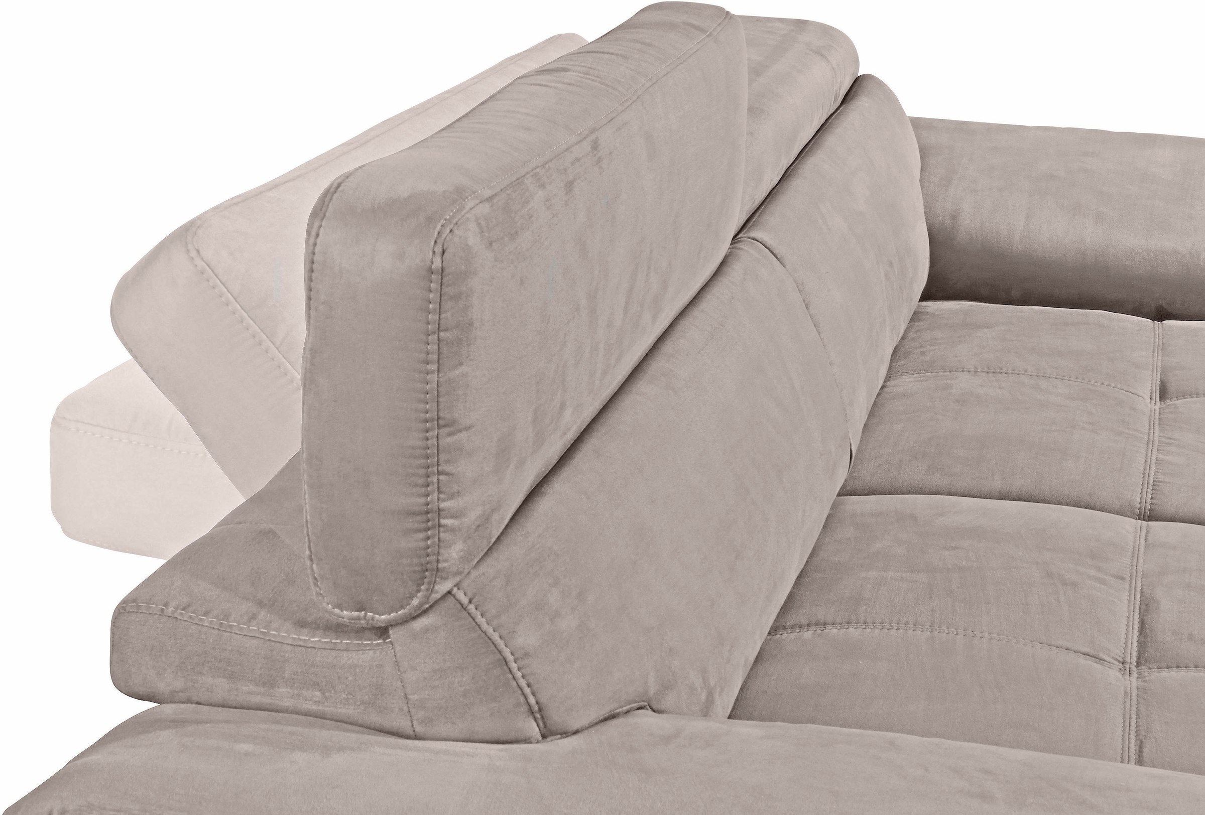 COTTA Polstergarnitur »Speedway«, (Set), Set bestehend aus: 2-Sitzer mit Kopfteilverstellung & Hocker